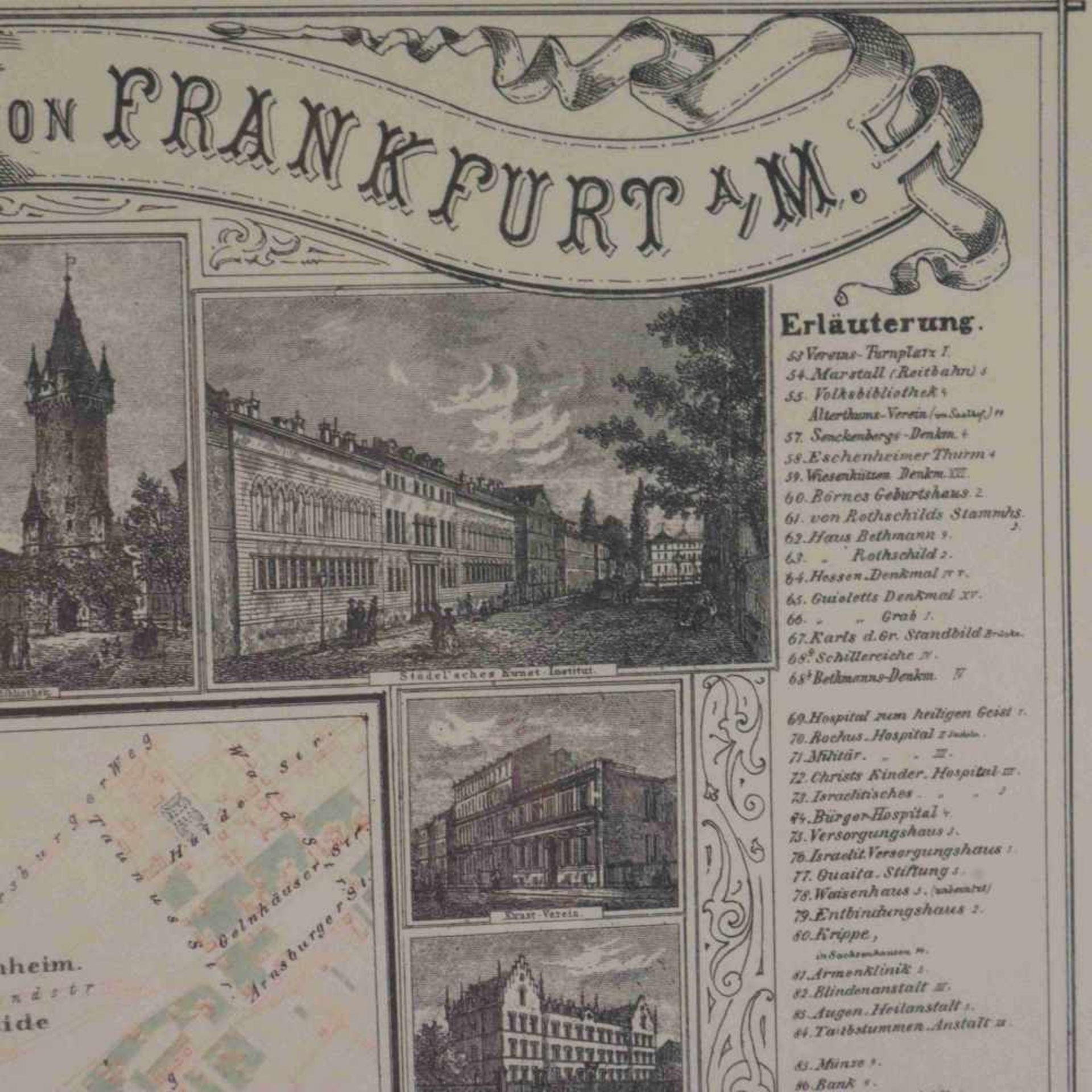 August Ravenstein's Illustrierte General-Plan von Frankfurt a/M - Verlag des Geographischen - Bild 4 aus 7