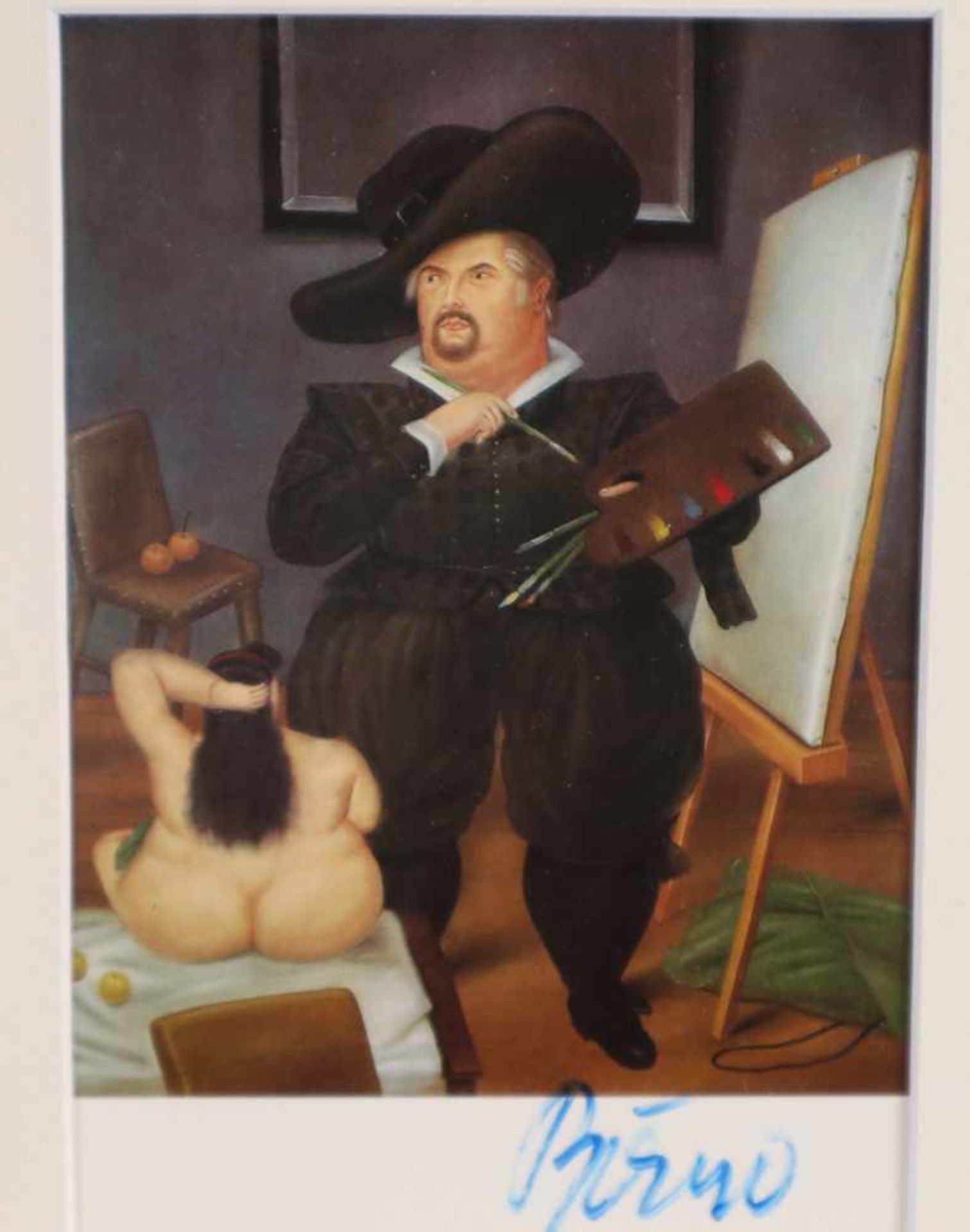 Botero, Fernando- "Selbstporträt im Kostüm von Velazquez", 1986, Multiple, unten rechts