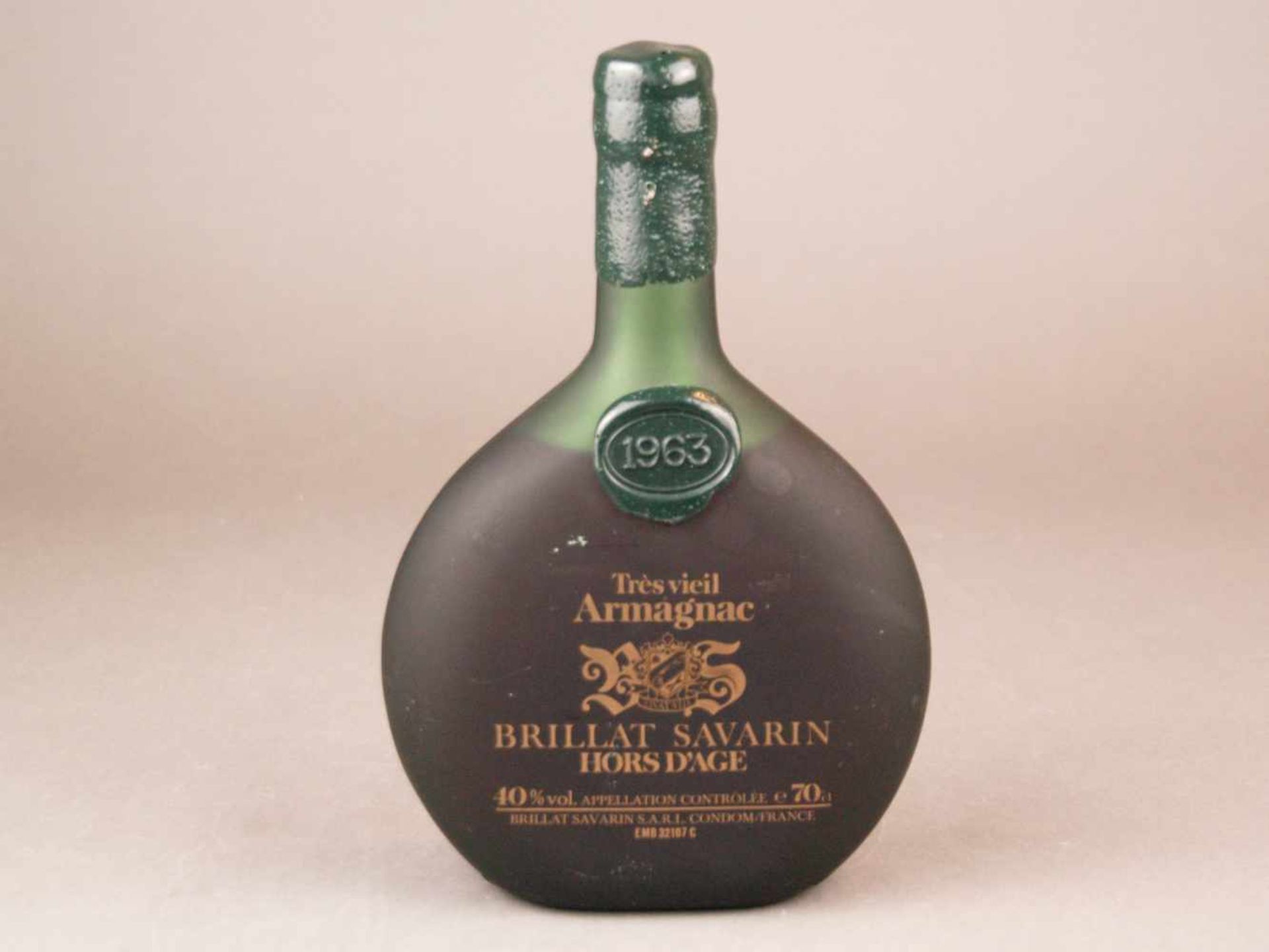 Armagnac - Tres Vieil Armagnac Brillat Savarin, Hors D'Age, 1963, französisch, 40% Vol., ca. 70cl,