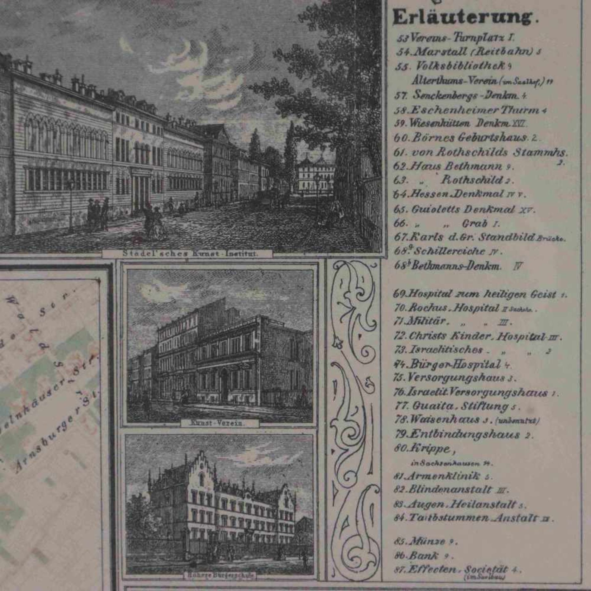 August Ravenstein's Illustrierte General-Plan von Frankfurt a/M - Verlag des Geographischen - Bild 7 aus 7