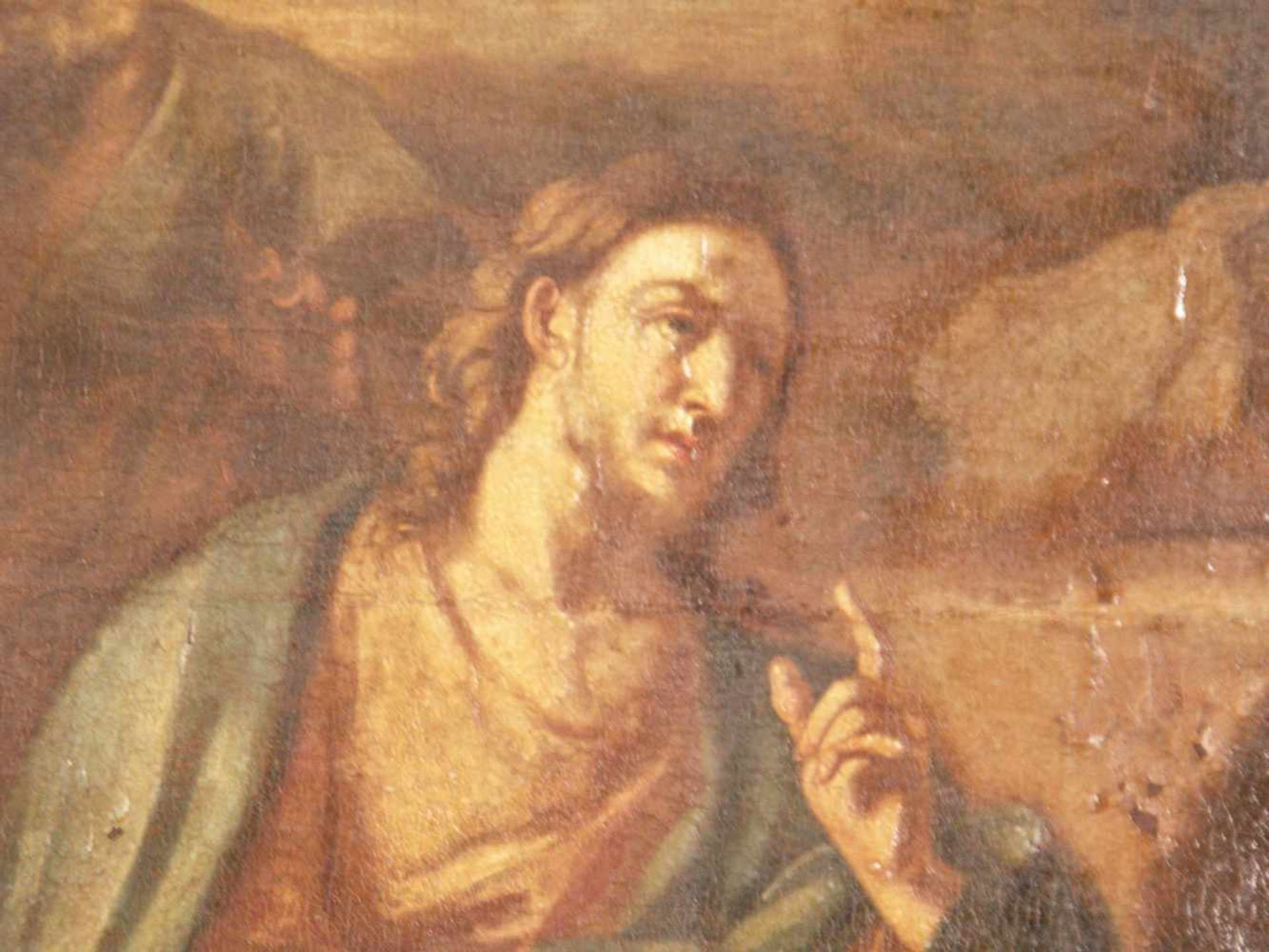 Italienischer Altmeister -18.Jh. - Jesus und die Samariterin am Brunnen, Öl auf Leinwand, - Bild 4 aus 16