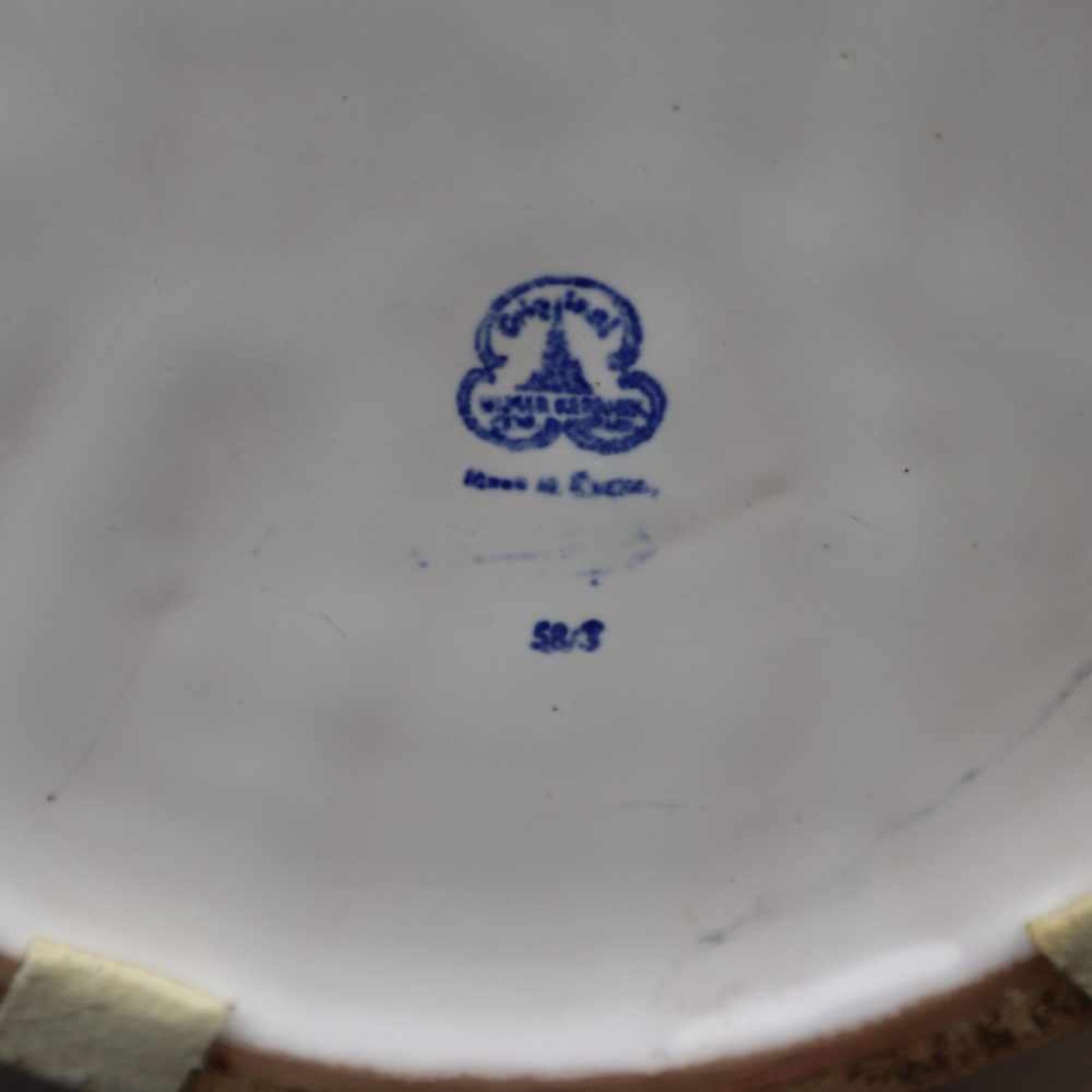 Bodenvase - Ulmer Keramik, grauer Scherben/heller Scherben eierschalfarben lasiert, über rundem - Bild 8 aus 8