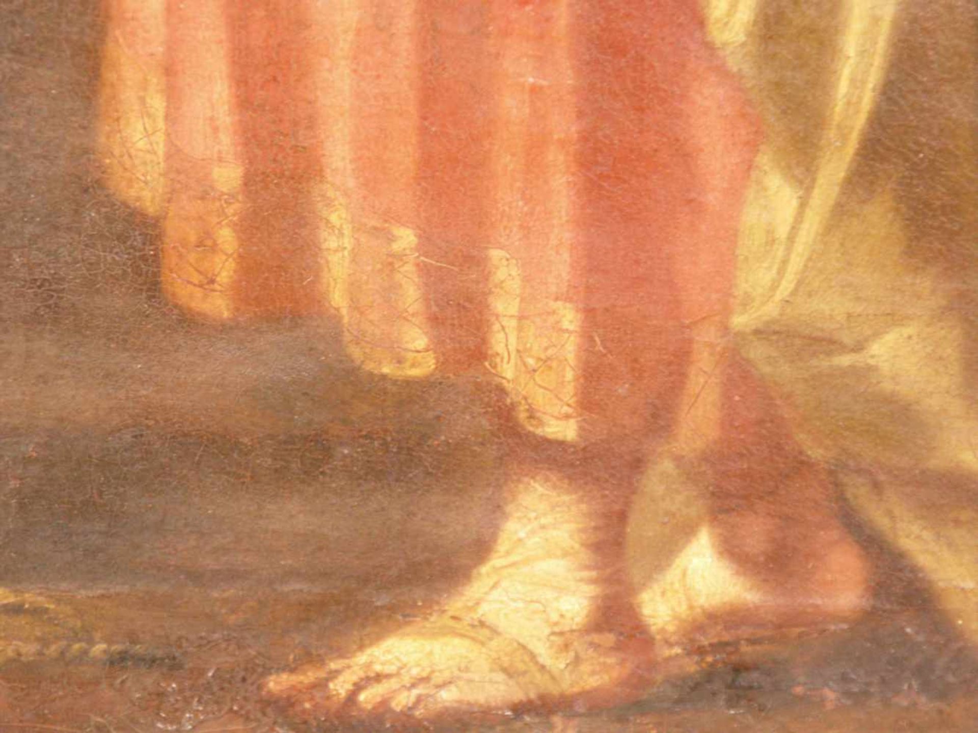 Italienischer Altmeister -18.Jh. - Jesus und die Samariterin am Brunnen, Öl auf Leinwand, - Bild 13 aus 16