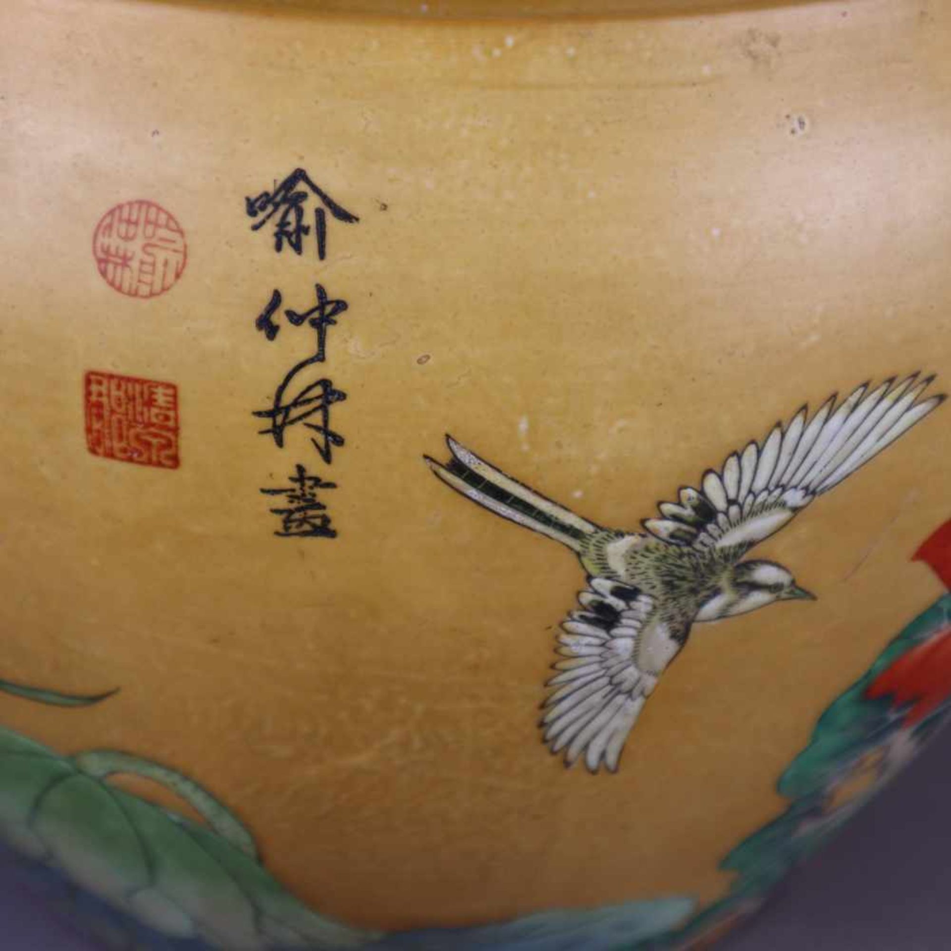Fishbowl - China, 20.Jh., Porzellan, ansteigende Außenwandung sowie der abgesetzte breite Rand - Image 4 of 13