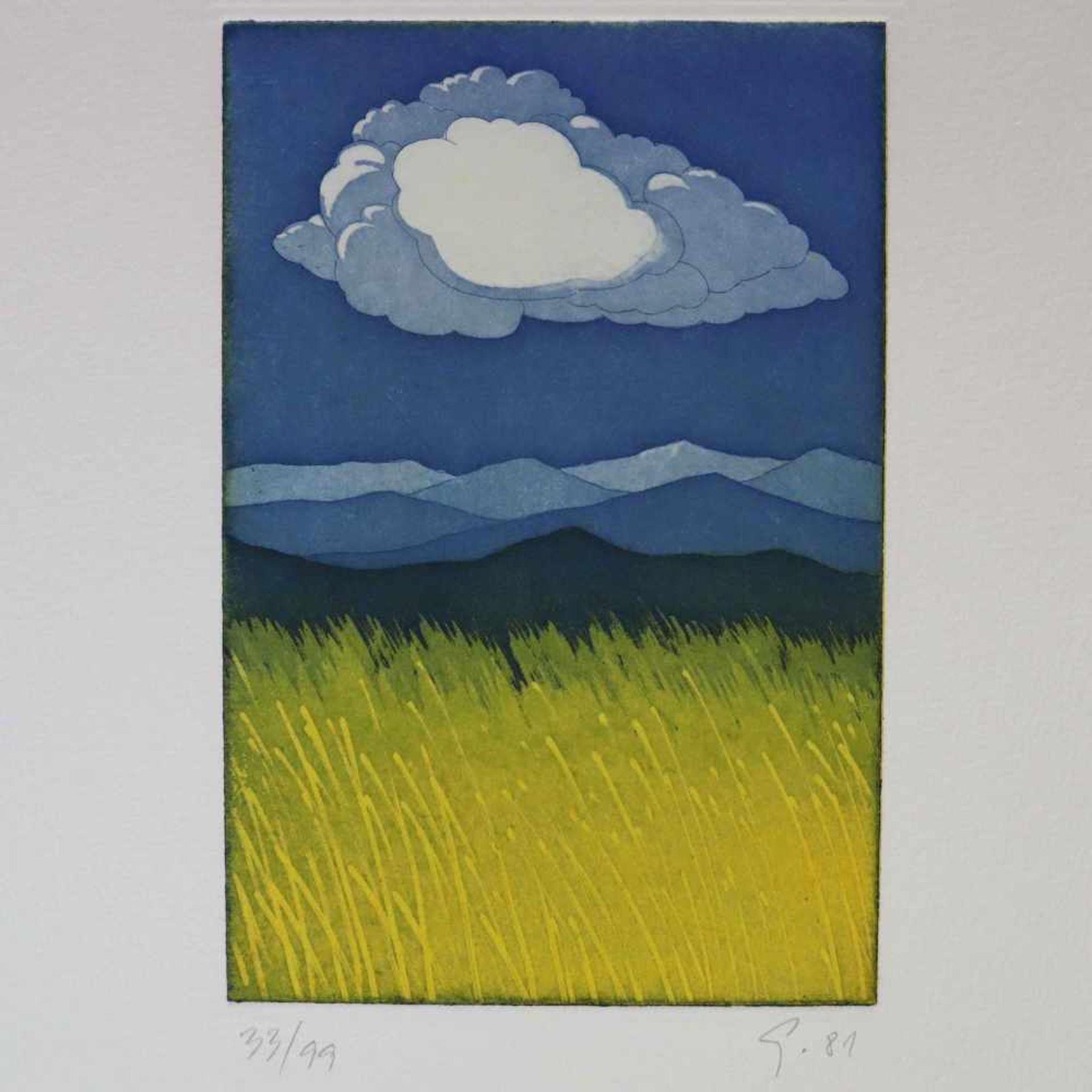 Göröcs, Tibor (geb.1947 Szentes, Ungarn) - Zwei surreale Landschaften, Farbradierungen, beide - Bild 2 aus 3