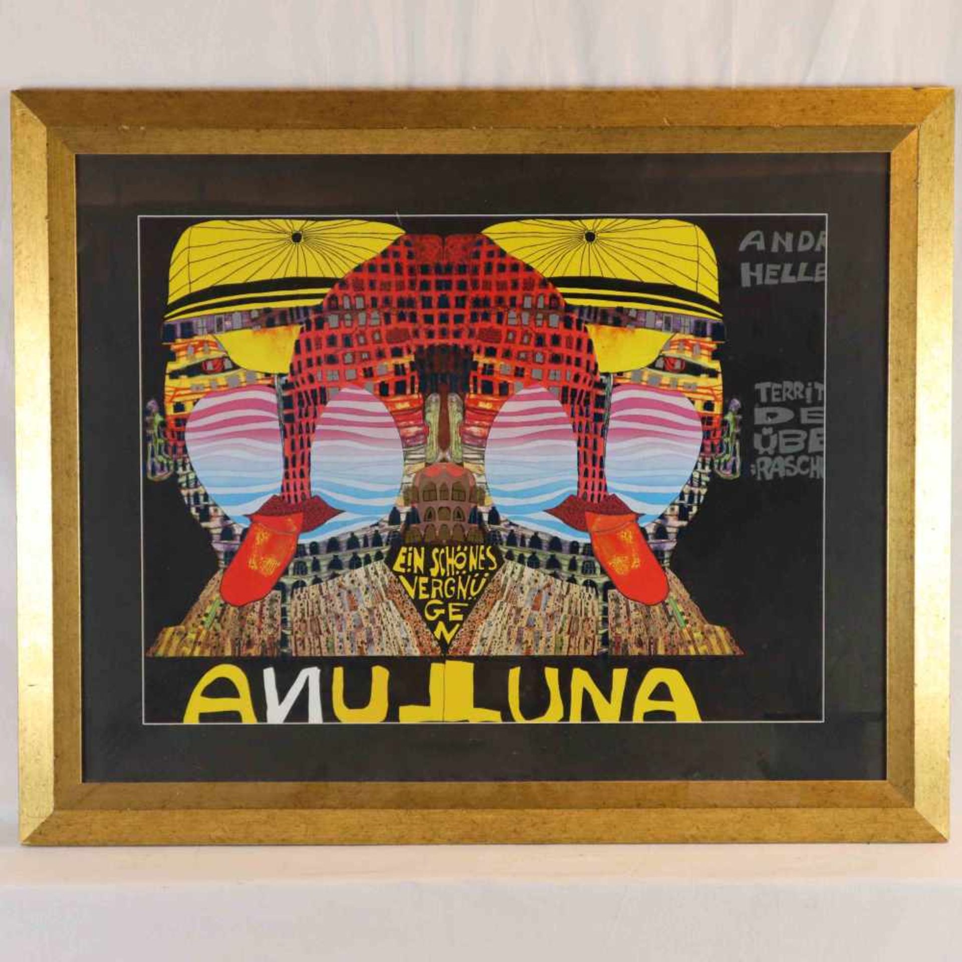 Hundertwasser, Friedensreich (Wien 1928 - 2000 Oakland) - "Luna Luna", Farboffsetdruck mit - Bild 2 aus 2