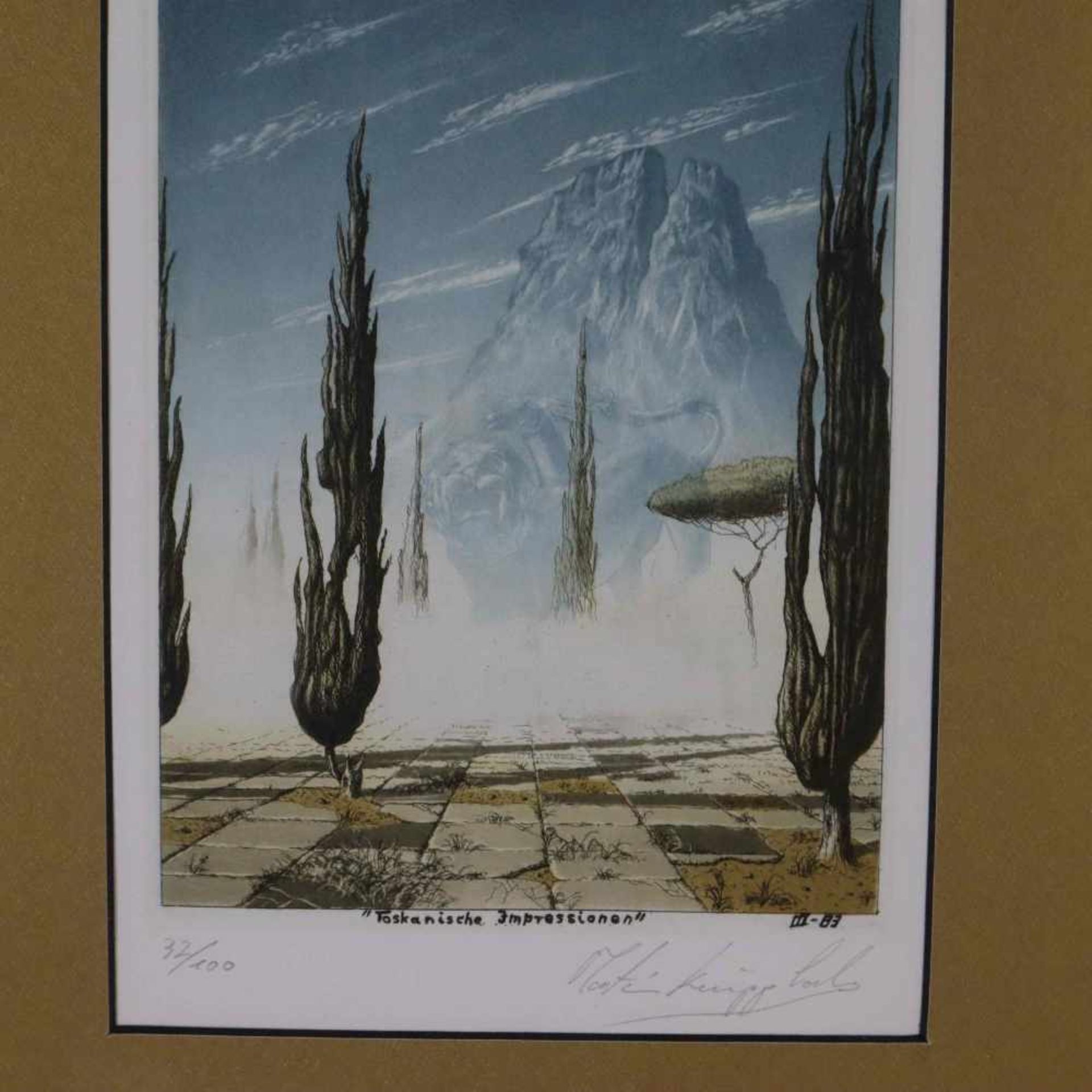 Knipphals, Martin (geb.1950 Kiel) - "Toskanische Impressionen", Farbradierung, in der Platte - Bild 2 aus 5