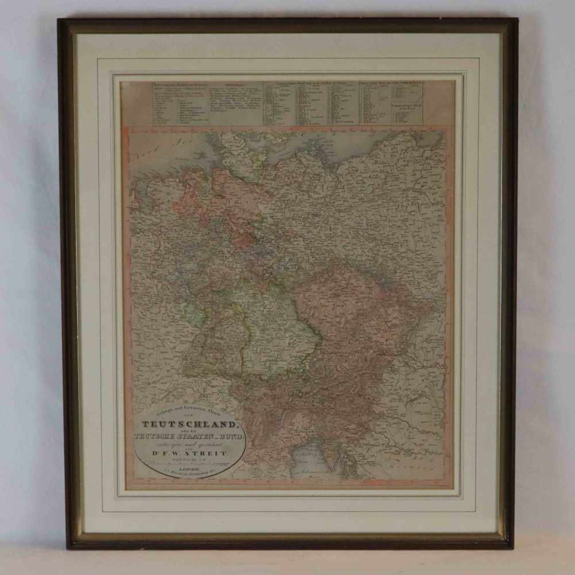 Streit, Friedrich Wilhelm (1772 - 1839) - Landkarte Deutschlands, unten links in der Kartusche