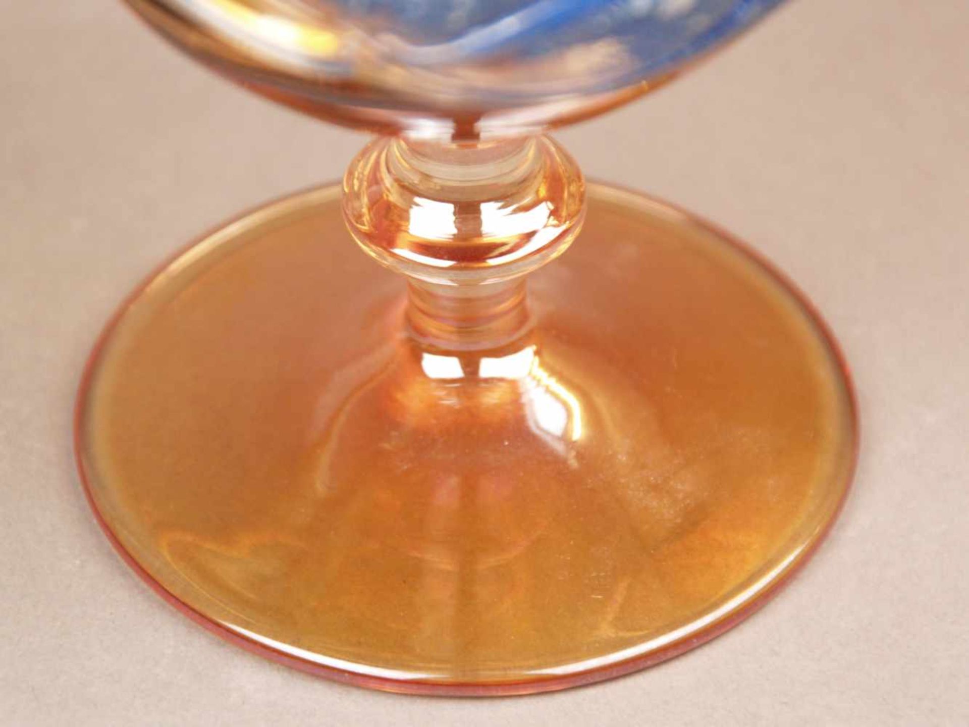 Parfumflakon - Bleikristall, teils irisiert, mundgeblasen und handgeschliffen, kugelförmiger - Bild 7 aus 7
