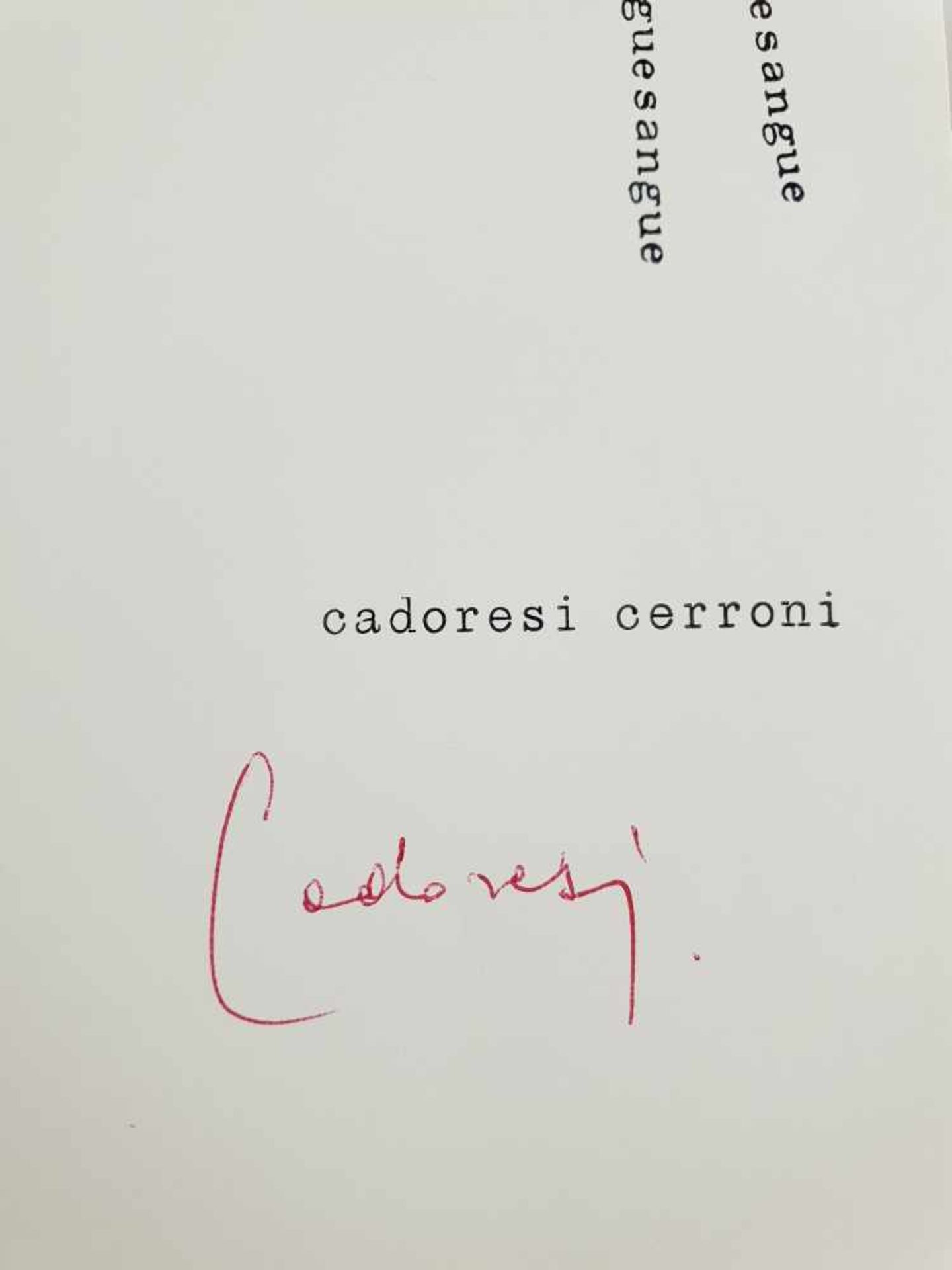 Cerroni Cadoresi, Domenico (1924-2007)- Poesia concreta, Offsetdruck, 1966, in Rot signiert " - Bild 3 aus 4