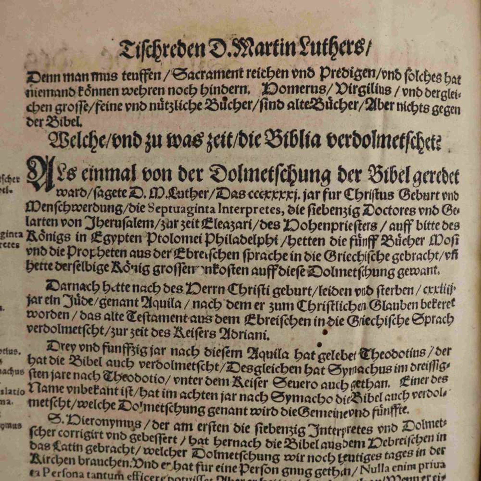 Luther, Martin - "Colloquia oder Tischreden des heiligen Mannes D.Martin Luthers seliger gedechtnis, - Bild 7 aus 9