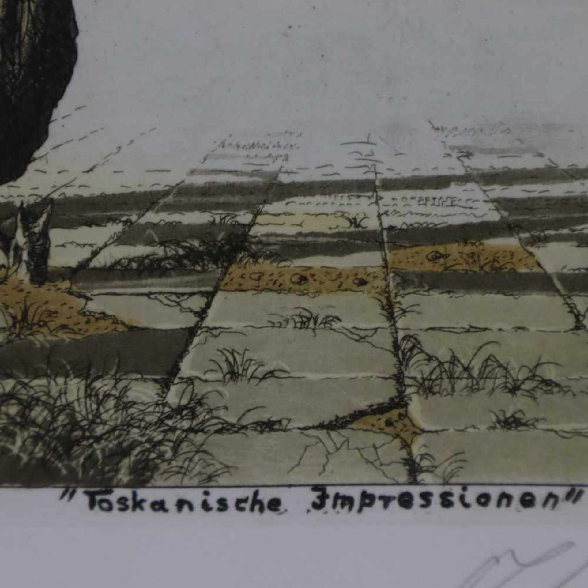 Knipphals, Martin (geb.1950 Kiel) - "Toskanische Impressionen", Farbradierung, in der Platte - Bild 4 aus 5