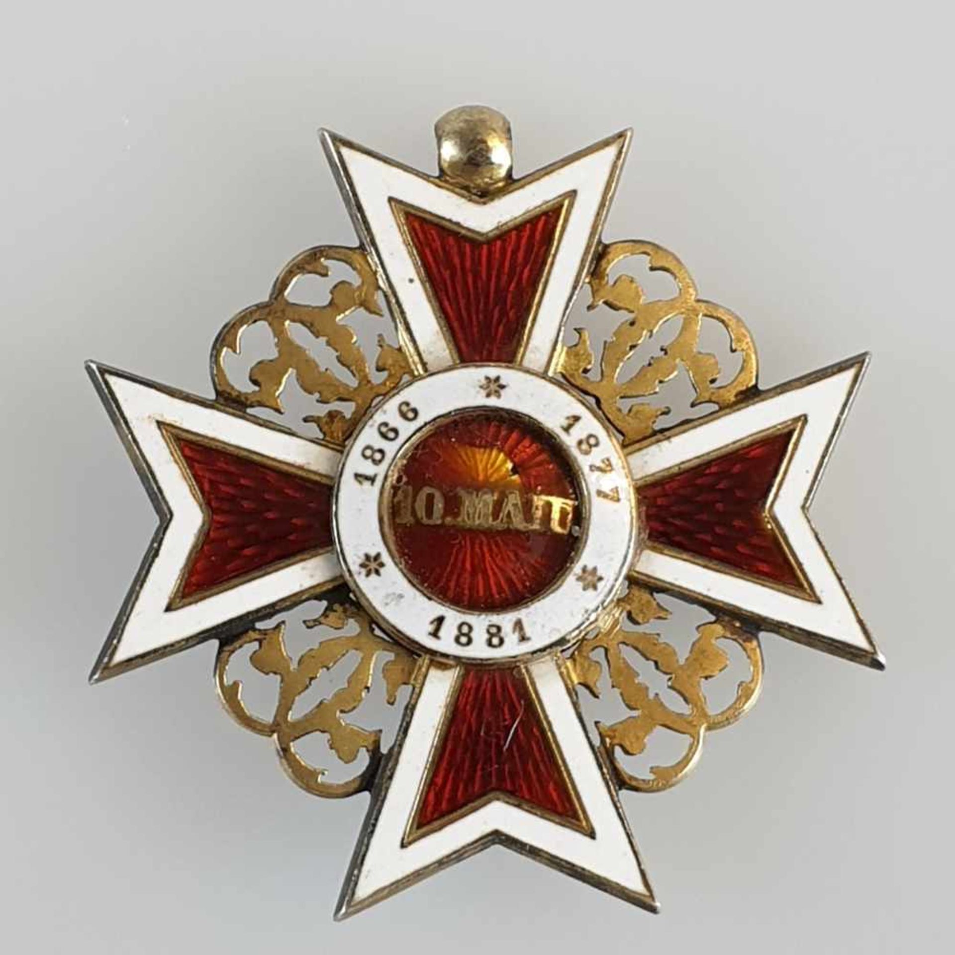 Orden der Krone von Rumänien - Kommandeurkreuz, erstes Modell (1881-1932), 1881 durch König Carol I.