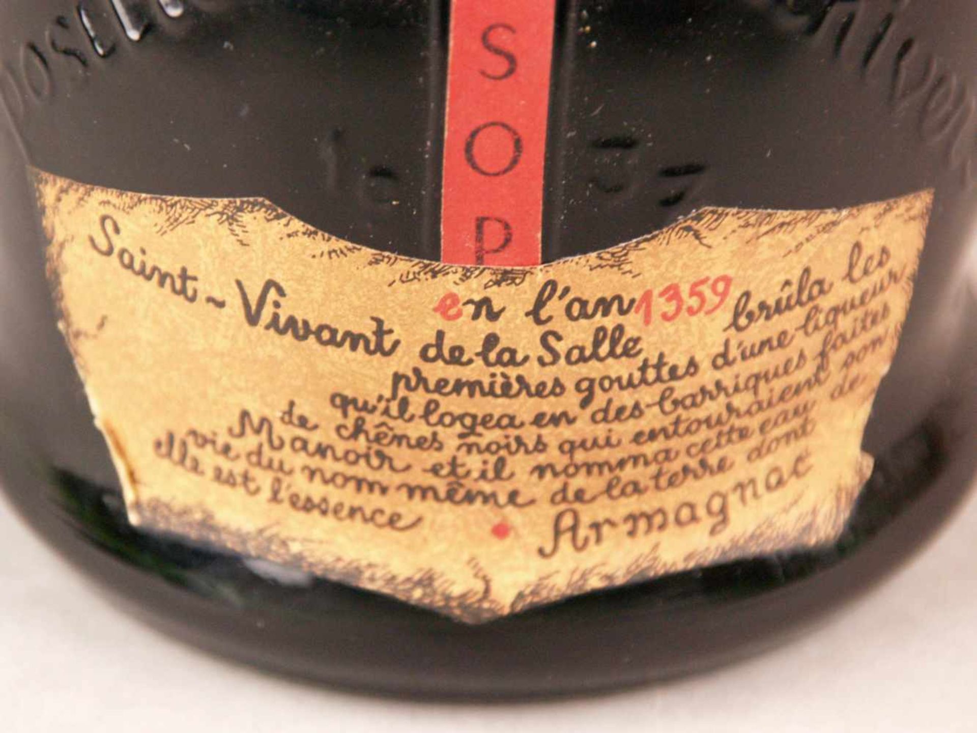 Armagnac - Saint Vivant de la Salle, VSOP, 1937, ca. 70cl, 40 % Vol., unverkostet, Füllstand: - Bild 4 aus 6