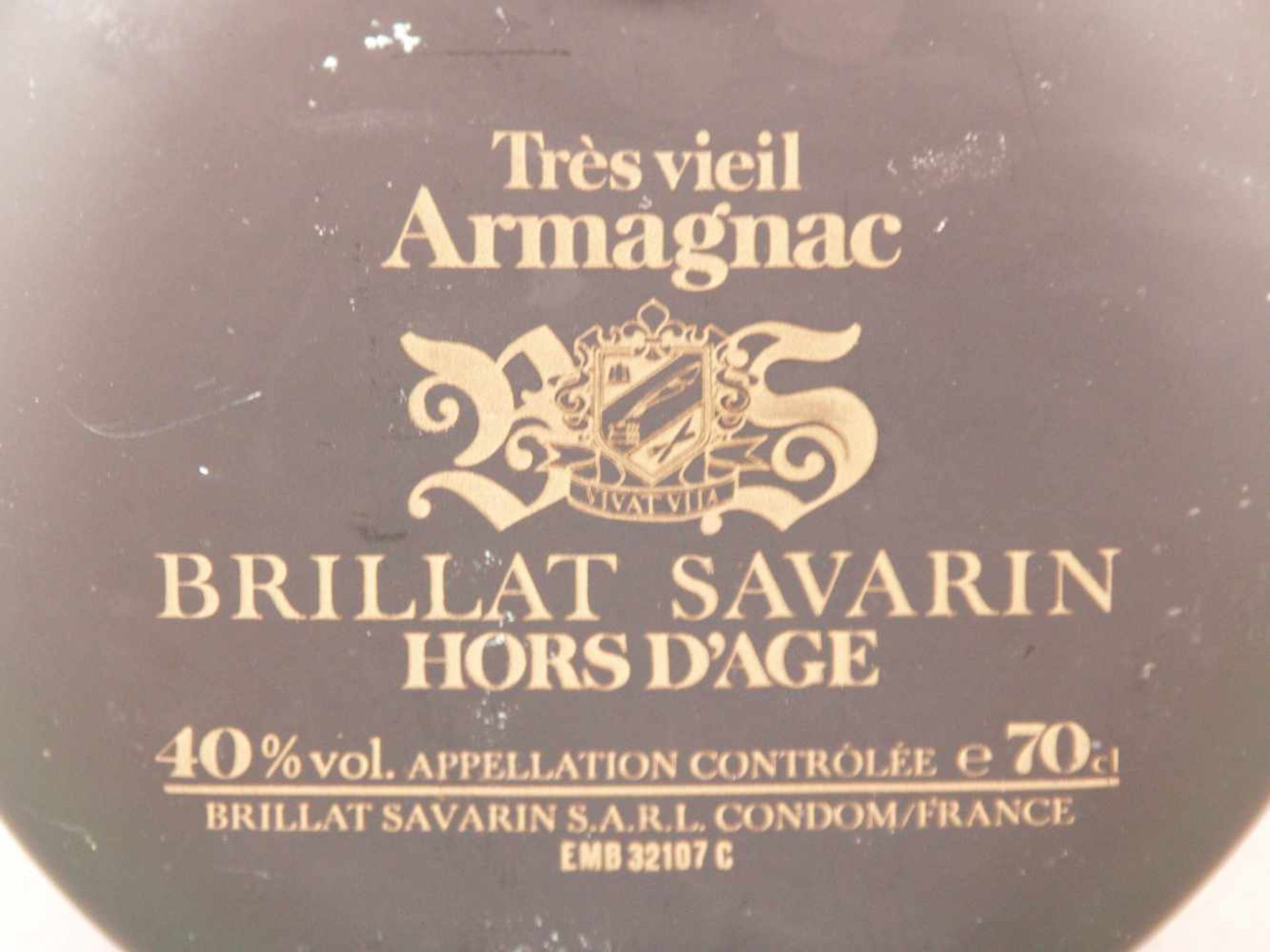 Armagnac - Tres Vieil Armagnac Brillat Savarin, Hors D'Age, 1963, französisch, 40% Vol., ca. 70cl, - Bild 4 aus 6