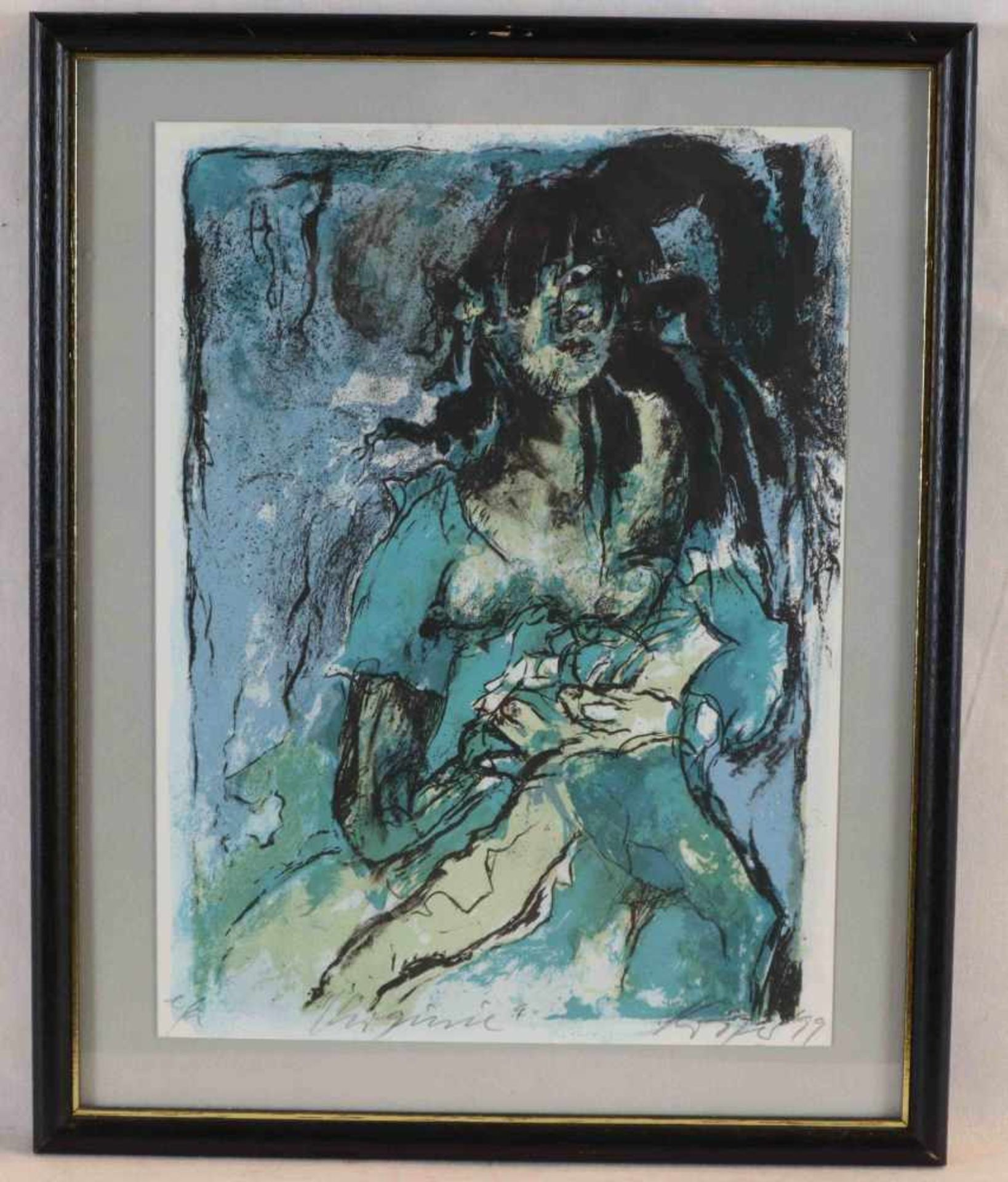 Kröger, Pierre (geb. 1938 in Darmstadt) - "Virginie", 1999, Farblithografie, unten signiert,