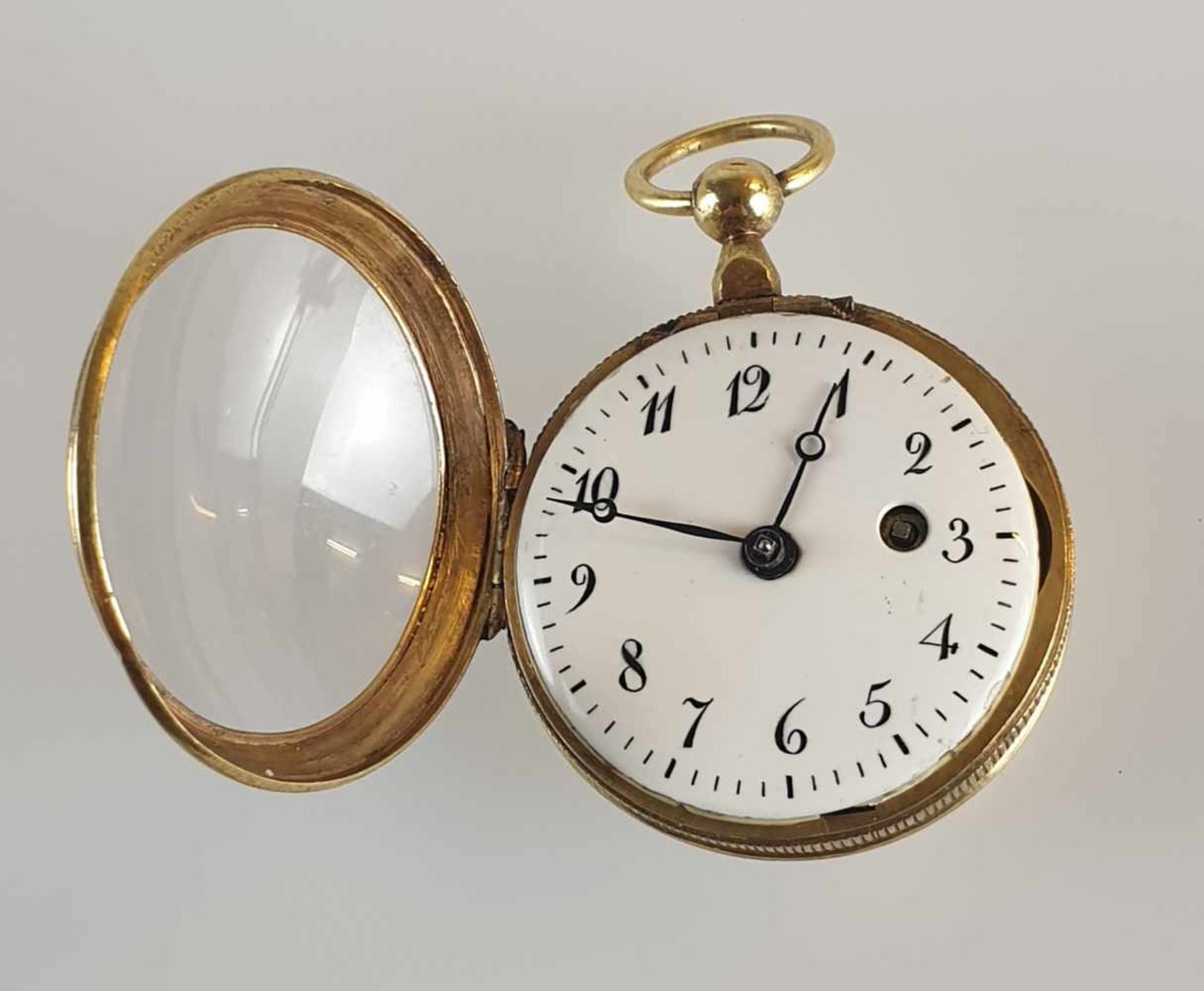 Sehr seltene Spindeltaschenuhr mit Elfenbeinwerk - Uhrmachermeister Franz Grohmann, 1810-20, - Bild 3 aus 8