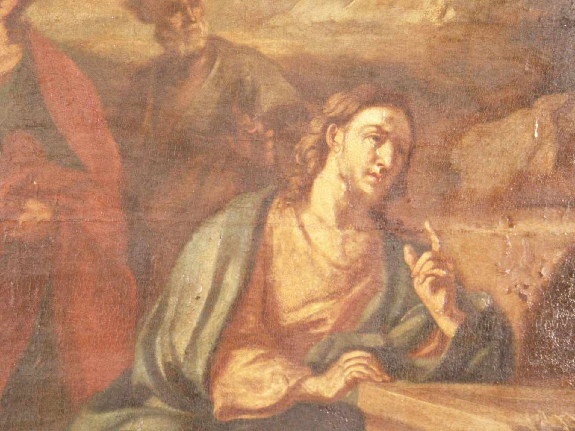 Italienischer Altmeister -18.Jh. - Jesus und die Samariterin am Brunnen, Öl auf Leinwand, - Bild 5 aus 16