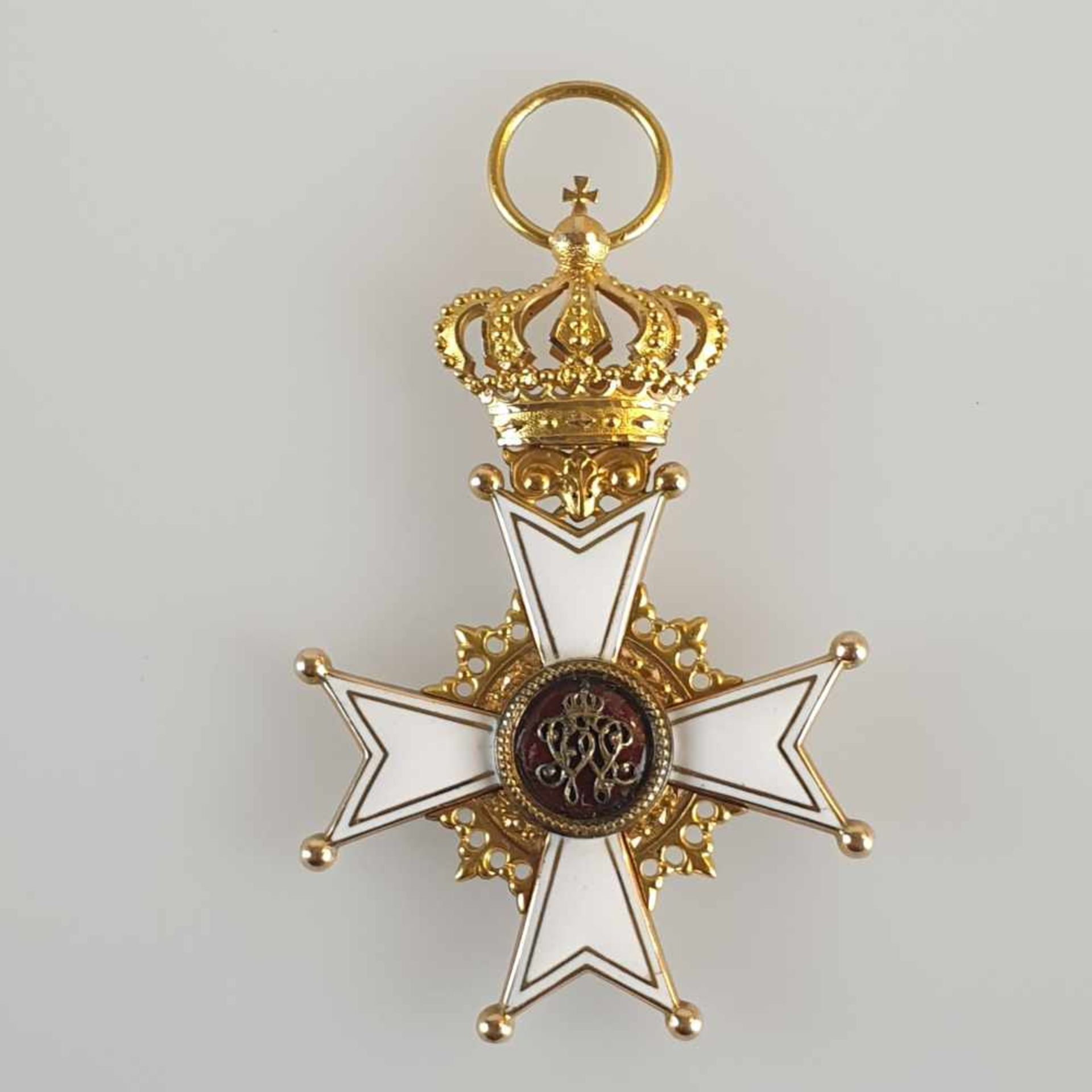 Orden für besondere Verdienste - Serbien um 1900, achteckiges weißemailiertes Malteserkreuz mit - Bild 4 aus 5