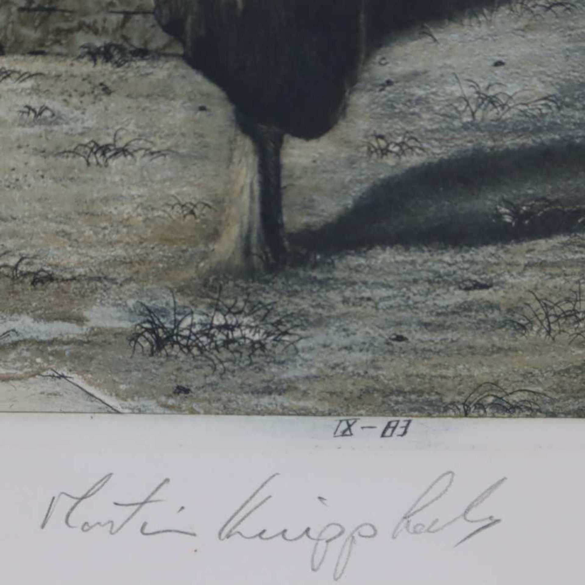 Knipphals, Martin (geb.1950 Kiel) - "Ägyptisch-etruskische Impression", Farbradierung, in der Platte - Bild 4 aus 4