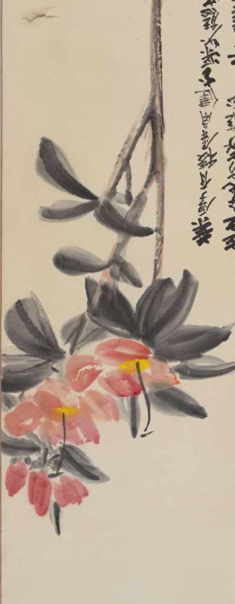 ZHANG DAQIANChinesisches Rollbild – Zhang Daqian, Blühender Zweig, Tusche und Farben auf Papier, - Bild 3 aus 5