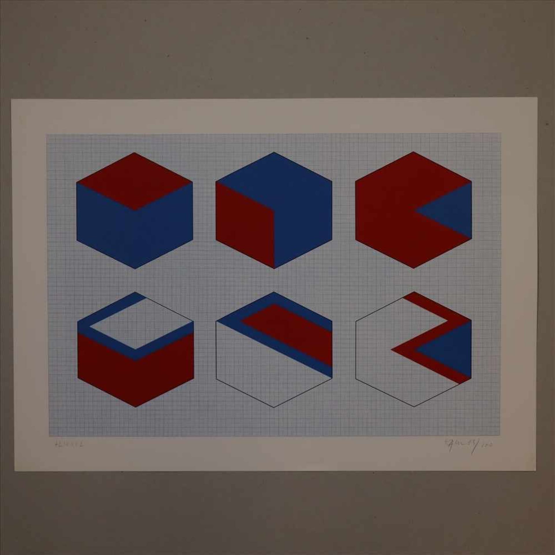 Gaul, Winfred (Düsseldorf 1928 - 2003 Düsseldorf) - Geometrische Figuren auf Millimeterpapier,