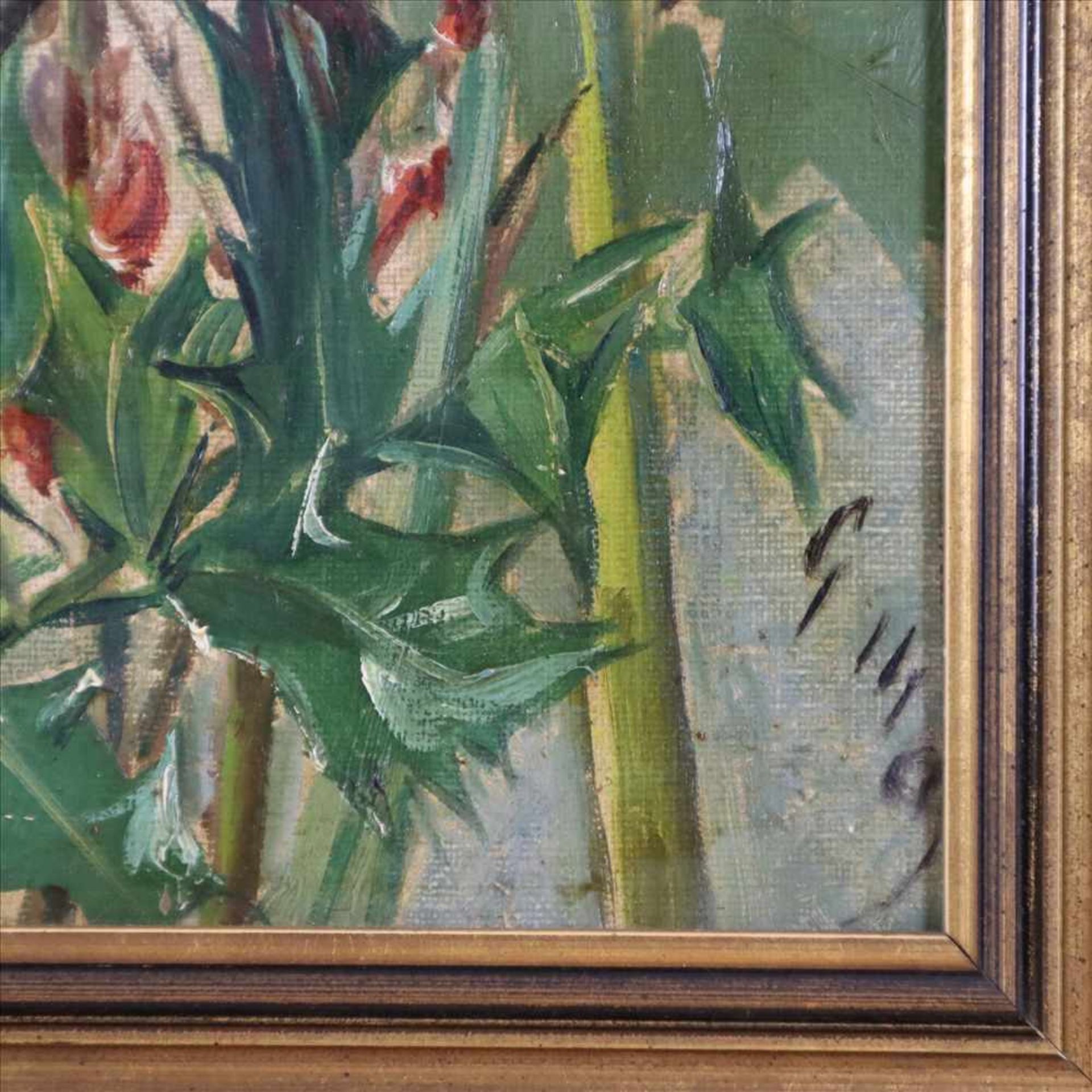 Englischer Maler - Paar Pflanzendarstellungen, 19.Jh., Öl auf Karton, jeweils unleserlich - Bild 6 aus 8