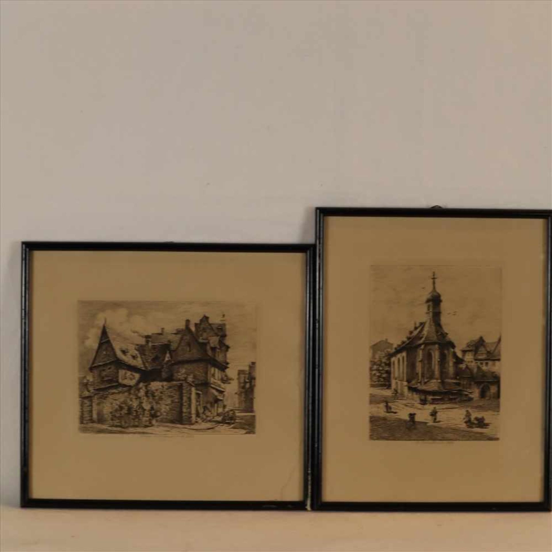 Bagge, Berta (1859-Frankfurt/Main-1939) - 2 Radierungen mit Frankfurt-Ansichten, in der Platte