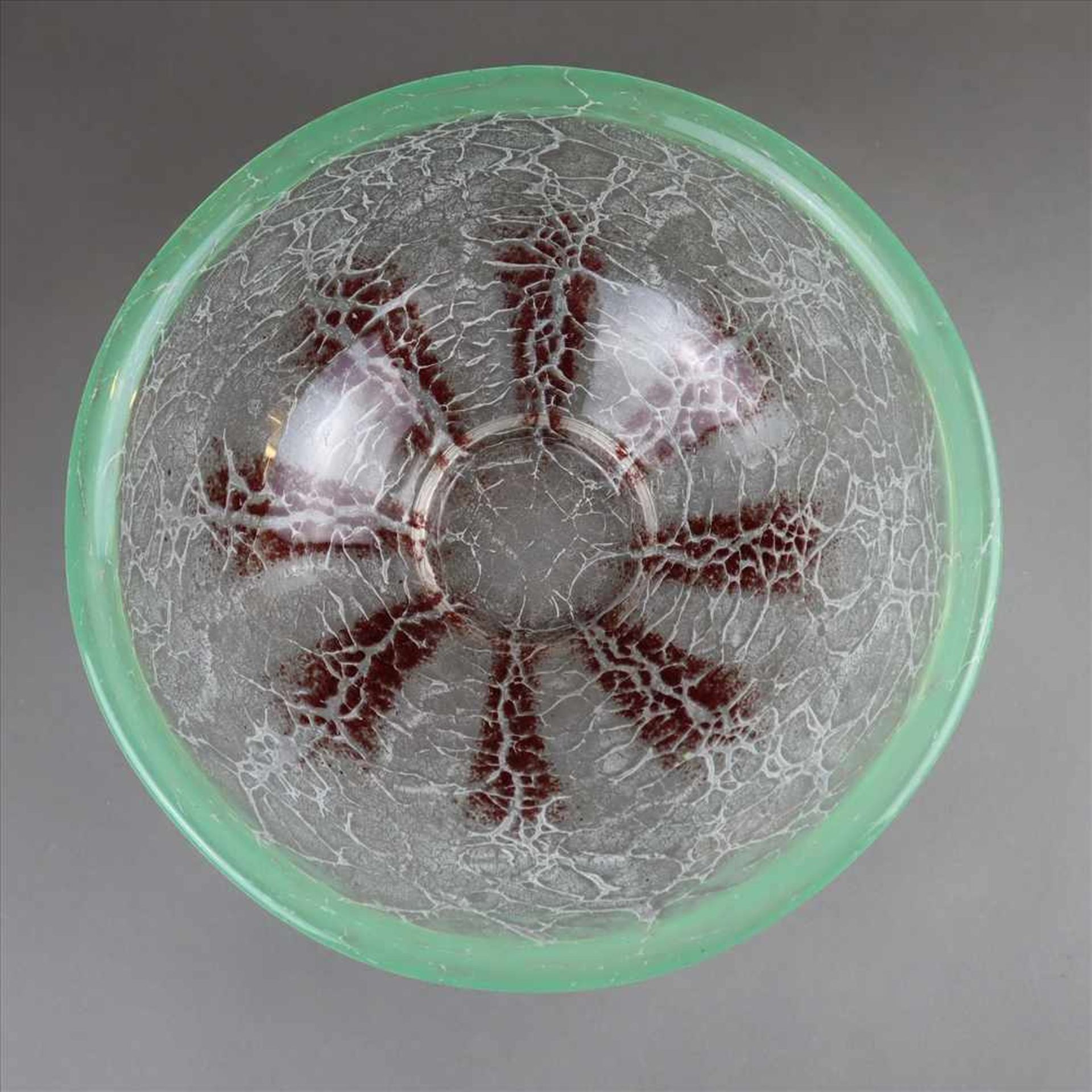 Konvolut WMF-Ikora - 3-tlg.: 2 Vasen und Schale,Klarglas mit braun/grünen bzw. orange/braunen - Bild 5 aus 5