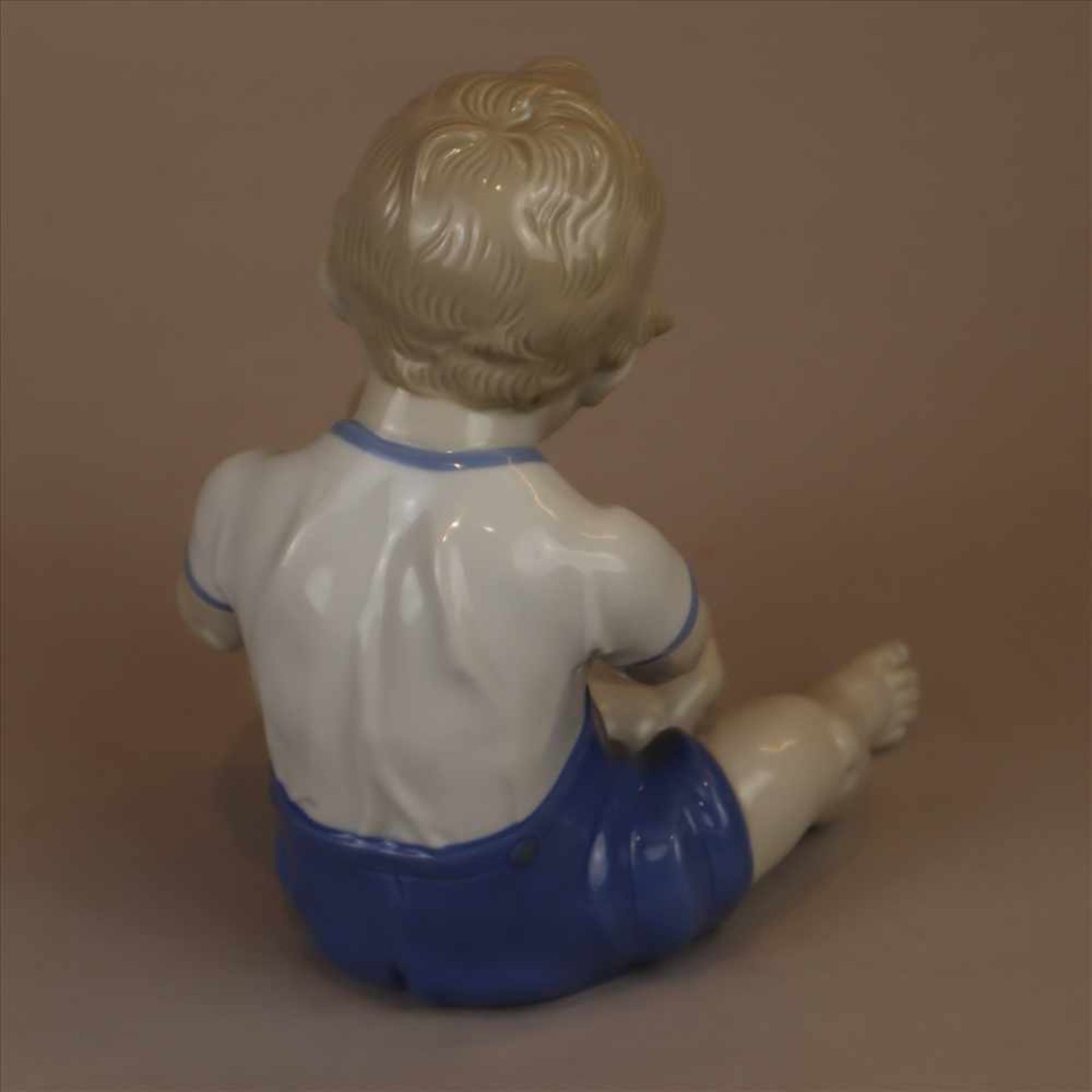 Kinderfigur "Kleiner Junge mit Hündchen" Porzellanmanufaktur Graefenthal/ Thüringen, Boden mit - Bild 2 aus 8