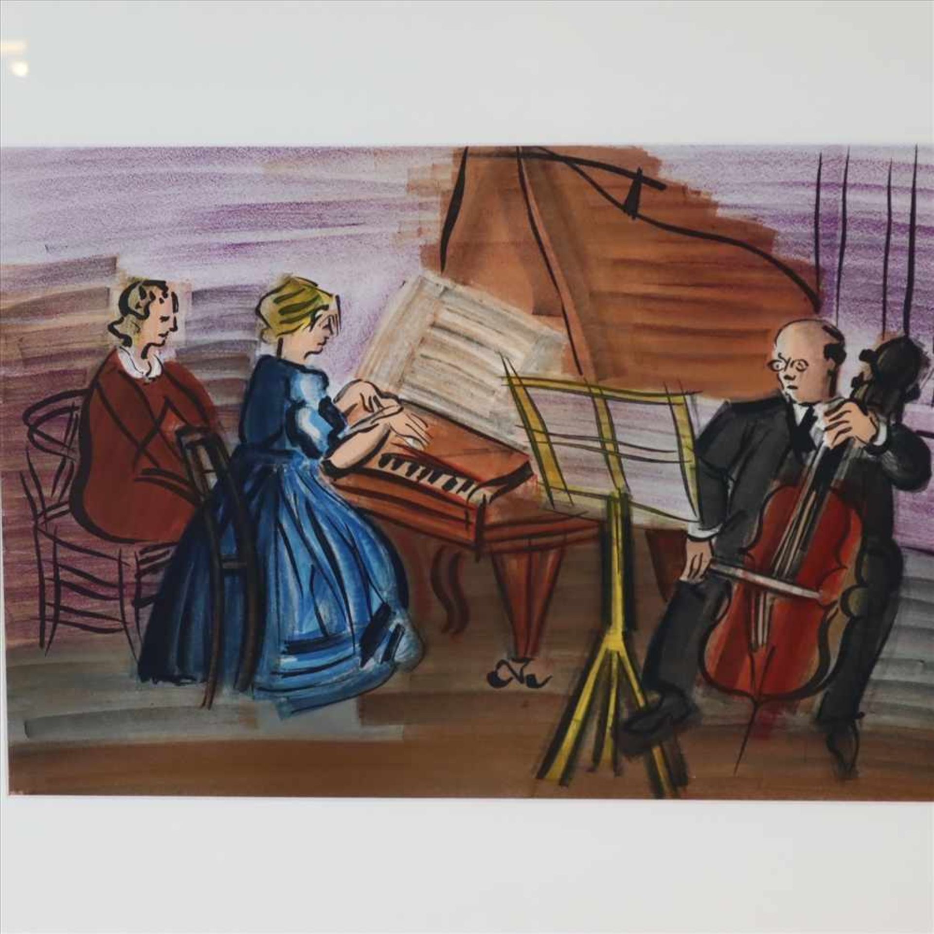 Dufy, Raoul (1877 Le Havre - Forcalquier 1953) - "Le Trio Casals" (1946), Farblithographie aus der - Bild 2 aus 2