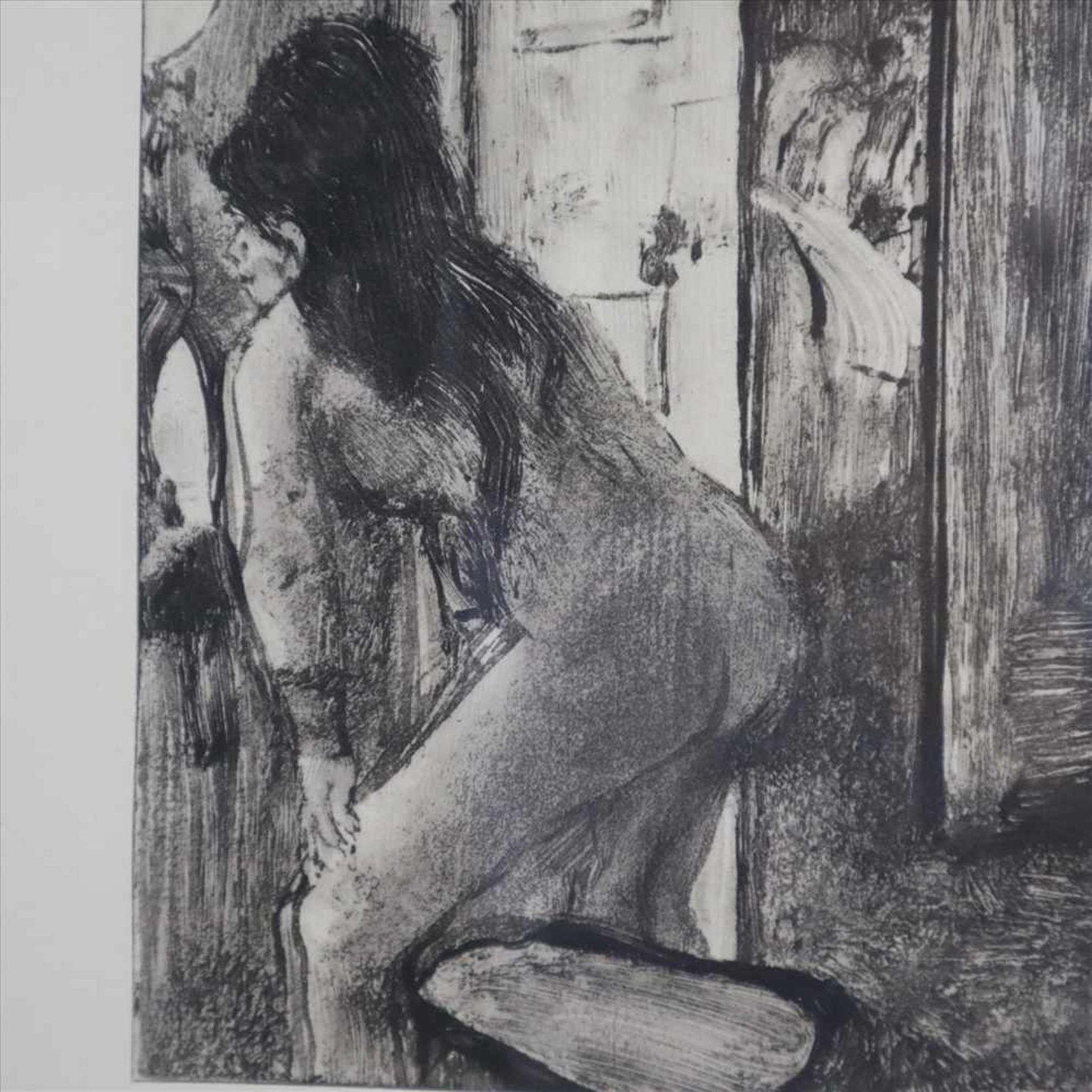 Degas, Edgar (1834-Paris-1917) - "La Toilette", Radierung aus dem Mappenwerk "Mimes des courtisanes" - Bild 3 aus 3