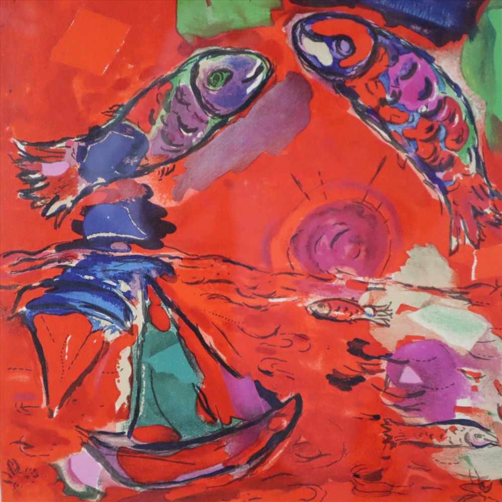 Chagall, Marc (1887 Witebsk - 1985 St. Paul de Vence) - "La Tribu de Zabulon", Farblithographie - Bild 4 aus 4