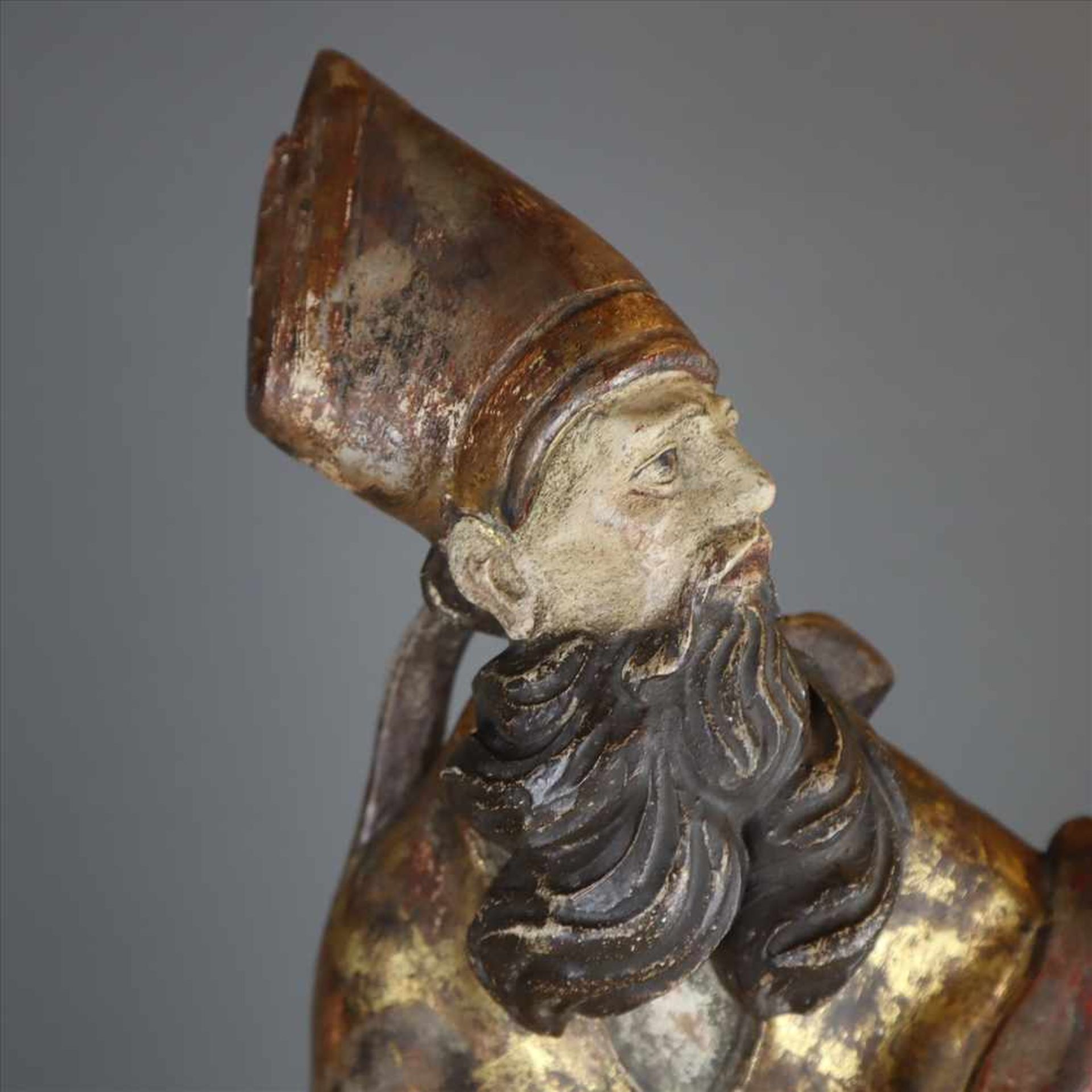 Holzfigur Hl.Urban - Norbert Oberbacher, Südtirol, Corvara (Kurfar), 20.Jh., Holzschnitzerei nach - Bild 2 aus 11