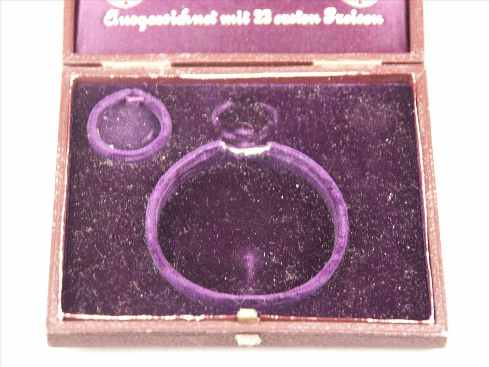 Uhrenkasten für Taschenuhr- Deutsche Uhren-Fabrikation Glashütte, Holzbox, außen: schwarz mit - Bild 3 aus 3