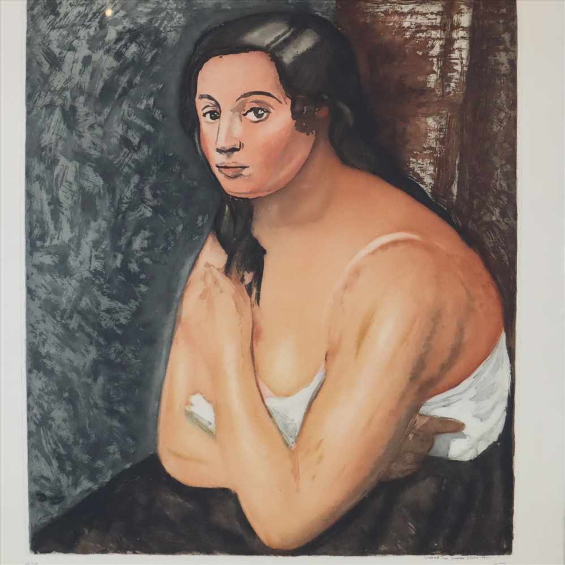 Derain, Andre (Chatou 1880 - 1954 Garches) - "Buste de Femme", Farbaquatinta, signiert, in der - Bild 2 aus 3