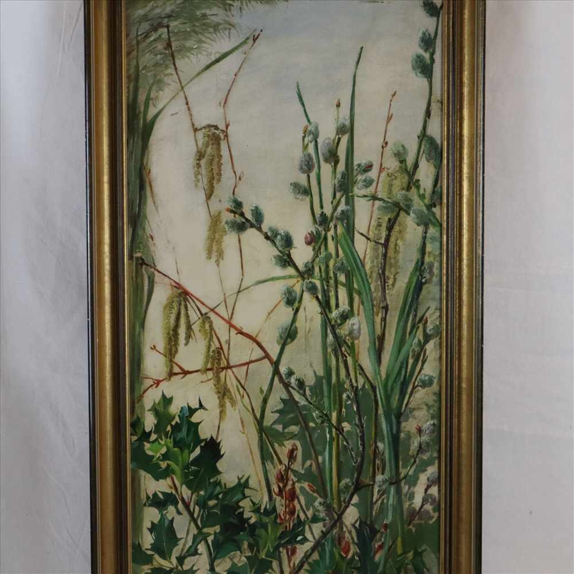 Englischer Maler - Paar Pflanzendarstellungen, 19.Jh., Öl auf Karton, jeweils unleserlich - Bild 4 aus 8