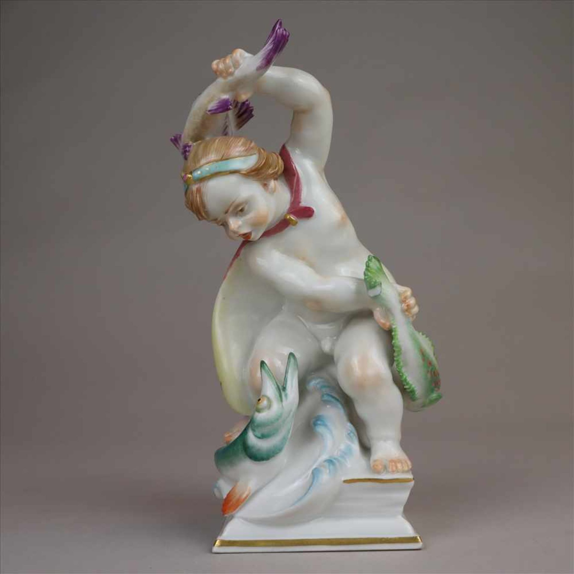 Porzellanfigur "Tierkreiszeichen Fisch" - Meissen, unterglasurblaue Schwertermarke, Modell