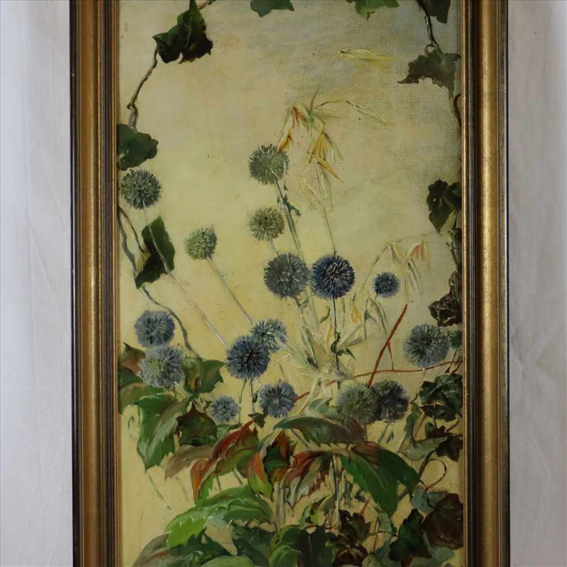 Englischer Maler - Paar Pflanzendarstellungen, 19.Jh., Öl auf Karton, jeweils unleserlich - Bild 2 aus 8