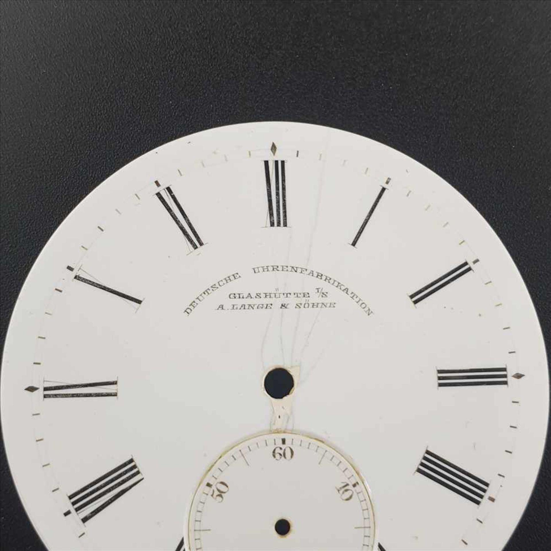 Zifferblatt - für Herrentaschenuhr,signiert "Deutsche Uhrenfabrikation Glashütte I/S A.Lange und - Bild 2 aus 3
