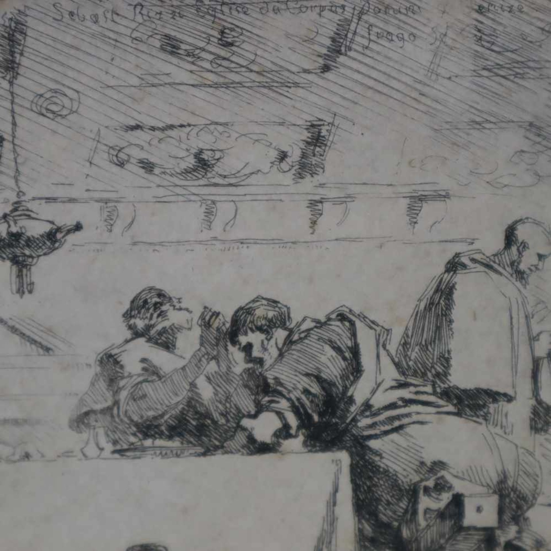 Fragonard, Jean Honoré (1732 Grasse-1806 Paris) - "Die Jünger von Emmaus", Radierung nach Sebastiano - Bild 3 aus 3