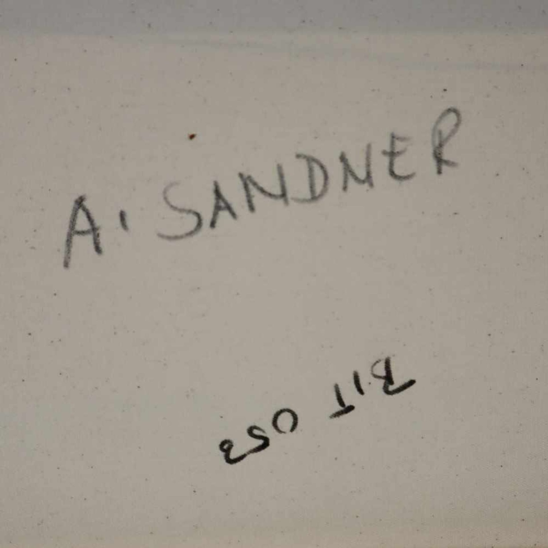 Sanders, Andrea (geb.1961 Rüsselsheim ) 2 x Hügellandschaft, Öl auf Leinwand, verso bezeichnet „ - Bild 4 aus 4