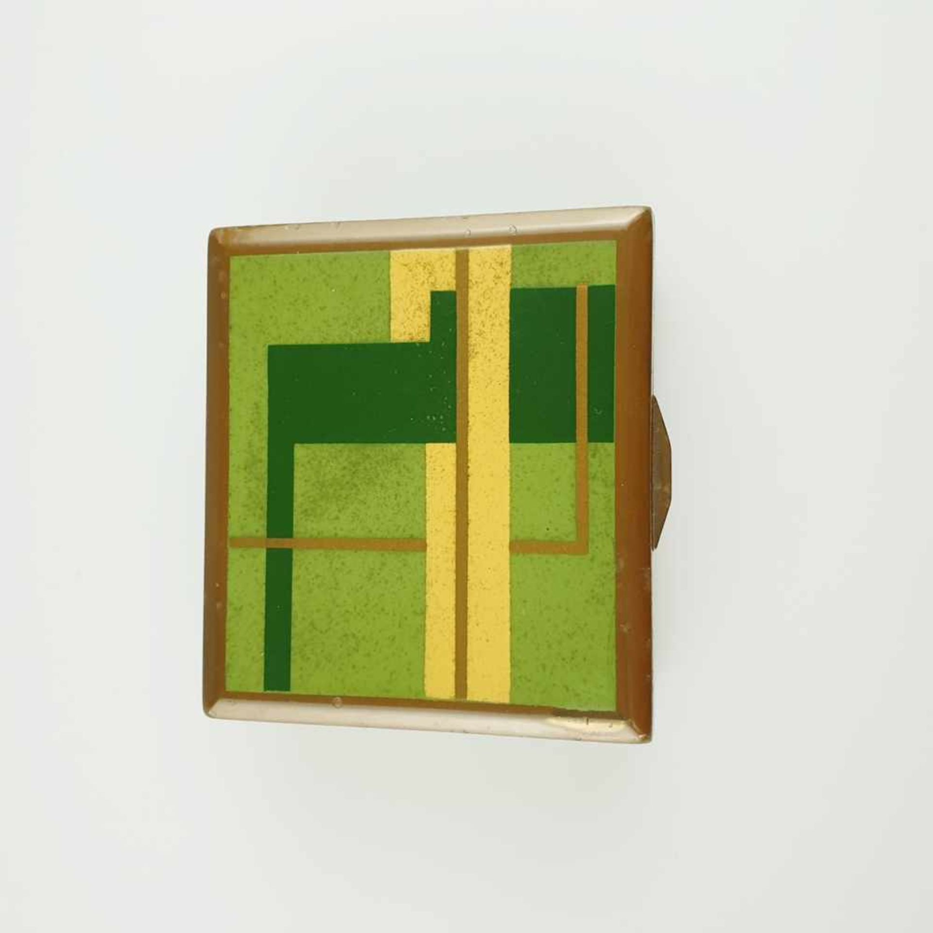 Deckeldose - Ruppelwerke Gotha, Entwurf von Marianne Brand, rechteckiges Blechgehäuse, grün - Bild 2 aus 7