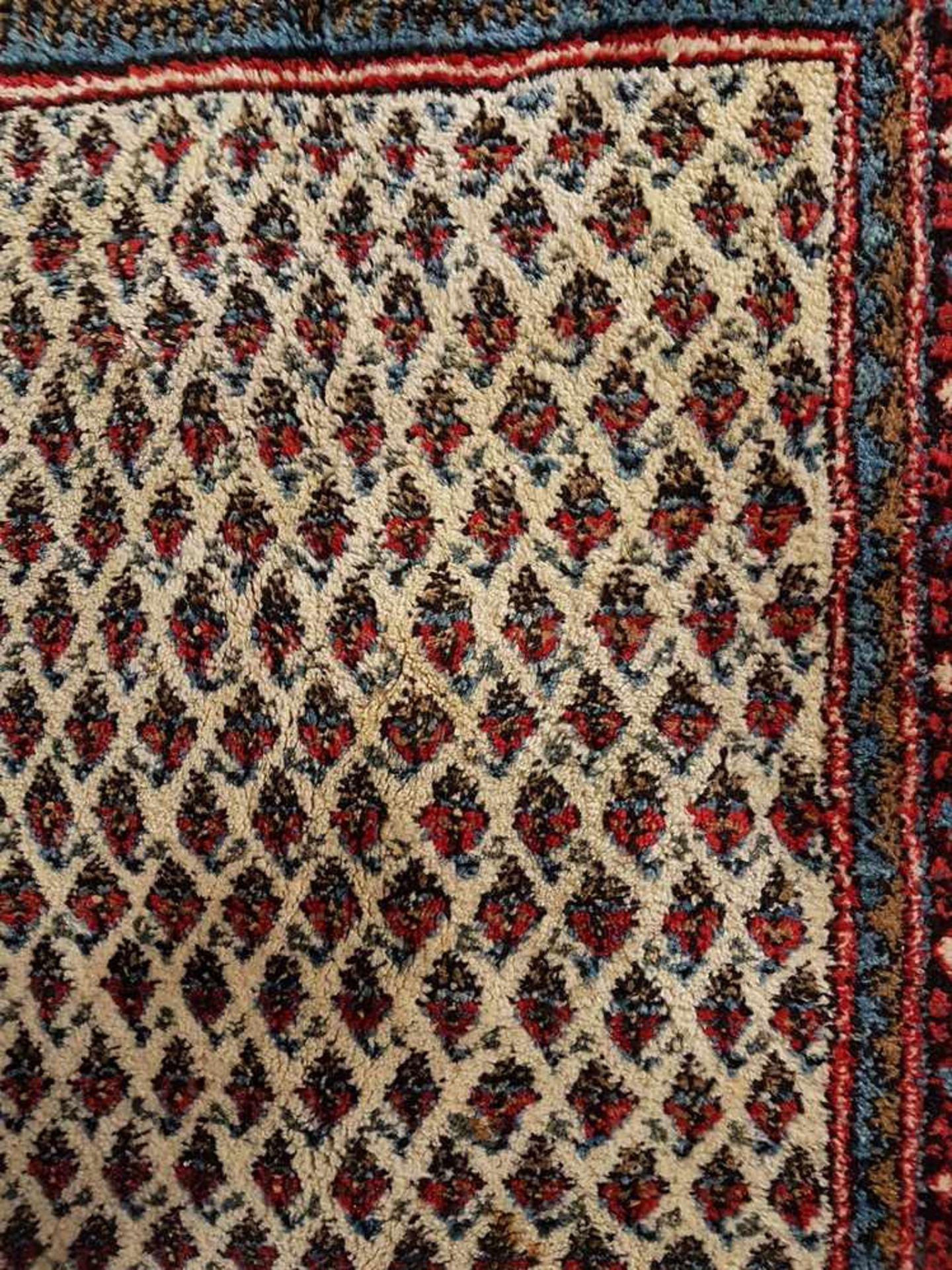 Orientteppich - Bidjar, Wolle, weißgrundig, ornamentales Muster, diverse Mehrfachborten, - Bild 4 aus 6
