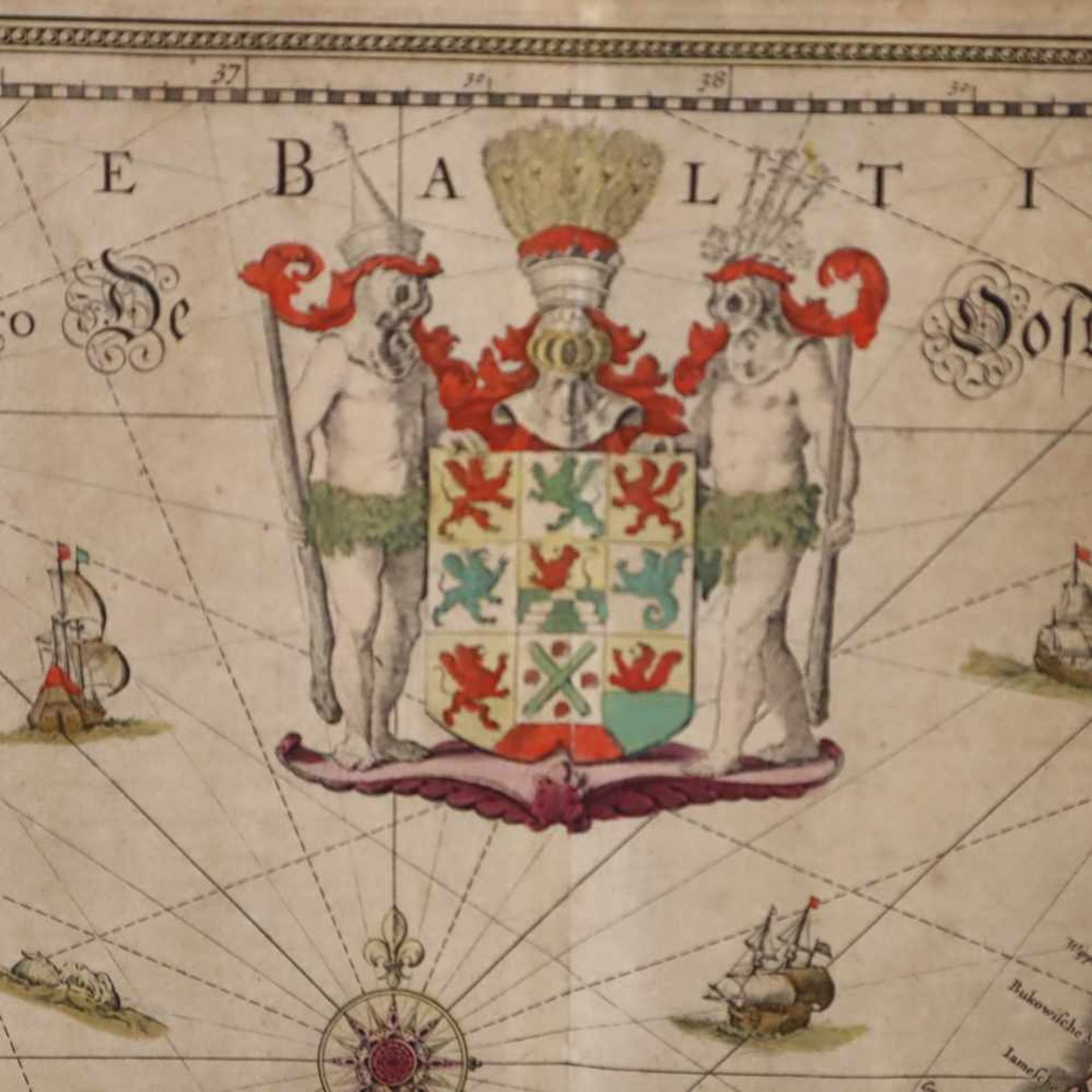 Landkarte von Pommern - "Nova illustrissimi Ducatus Pomeraniae tabula", Kupferstichkarte, Grenzen - Bild 3 aus 7