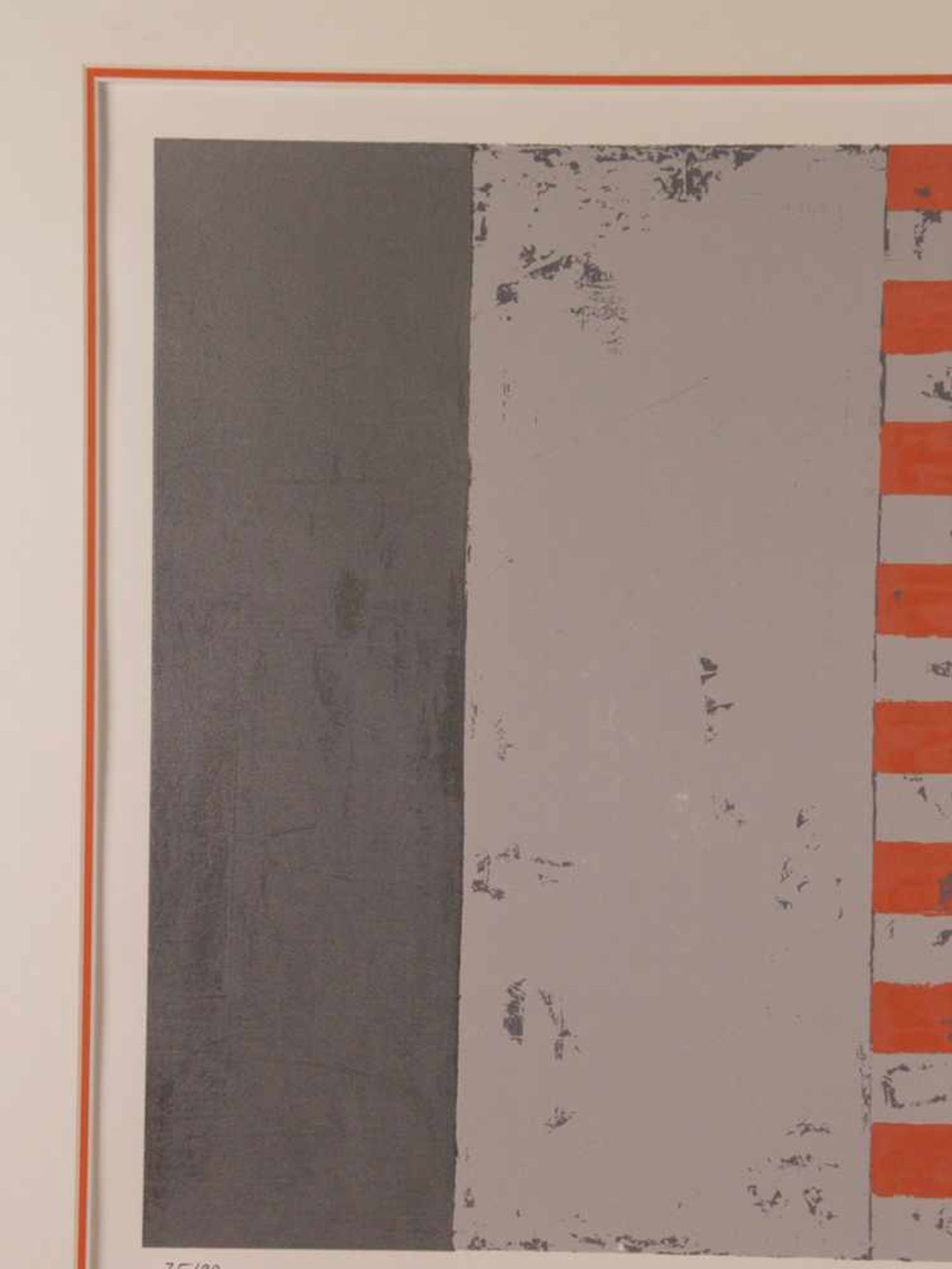 Bohnenkamp, Ralf - Abstrakte Komposition in Hellgrau und Orange, Siebdruck, num. 35/99, sign., ca.