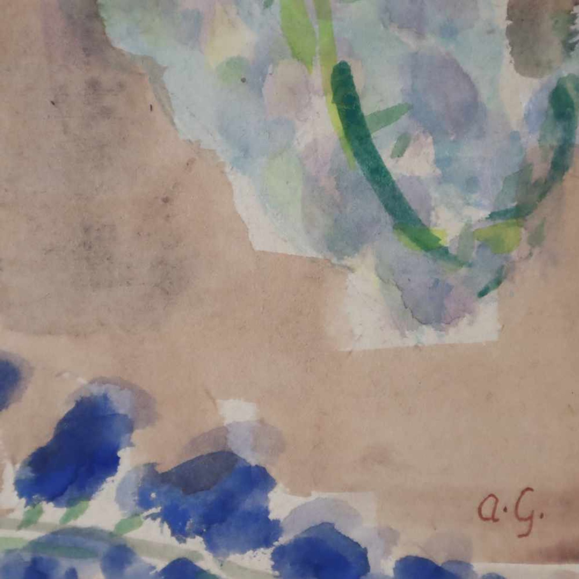 Monogrammist „a.G.“ - zwei Pflanzenbilder, Aquarell auf Papier, u. re. Monogram „a.G.“, ca. 30 x - Bild 4 aus 4