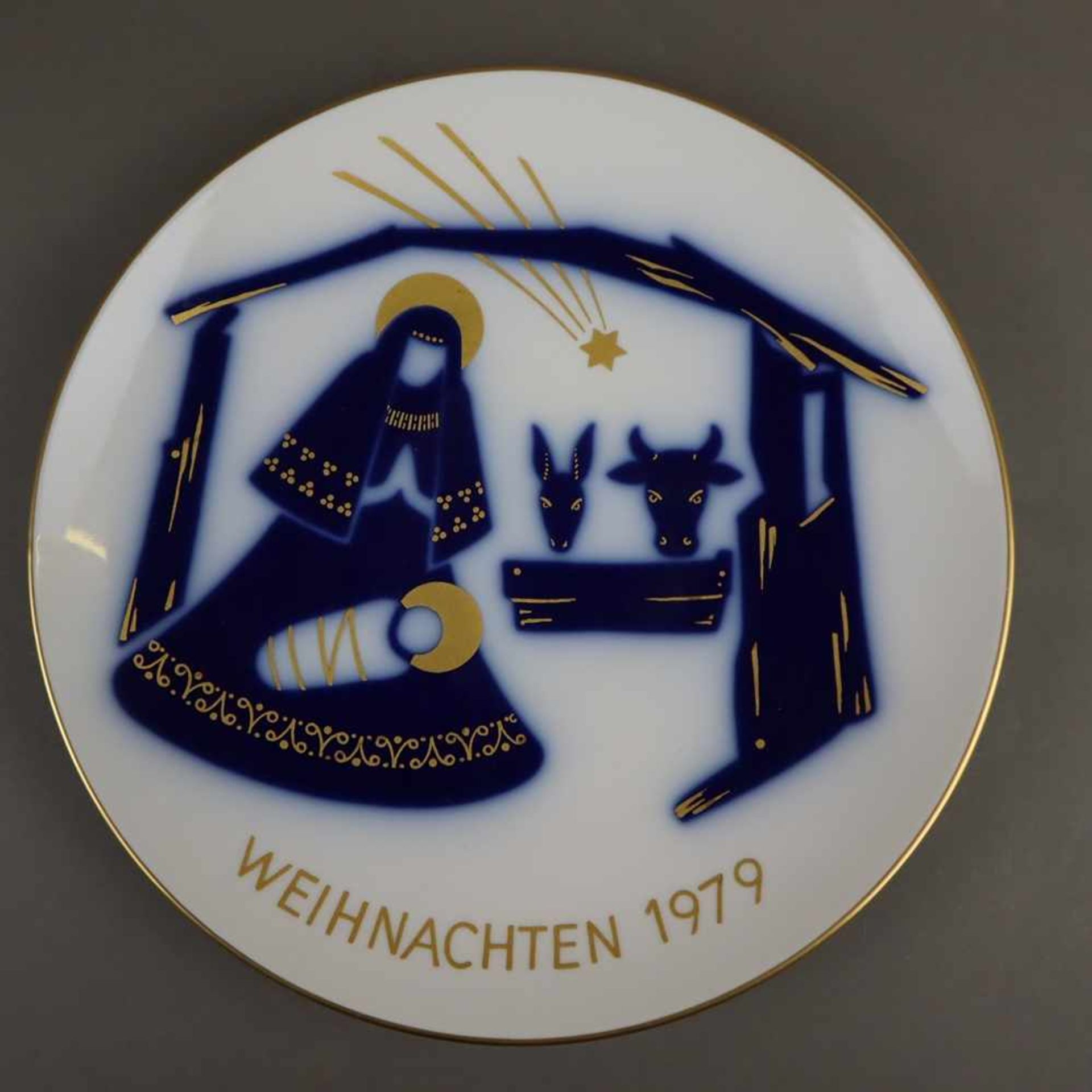 6 Weihnachtsteller - KPM Berlin, Jahrgänge 1973, 1976 - 1979, 1981, unterschiedliche Dekore in - Bild 5 aus 9