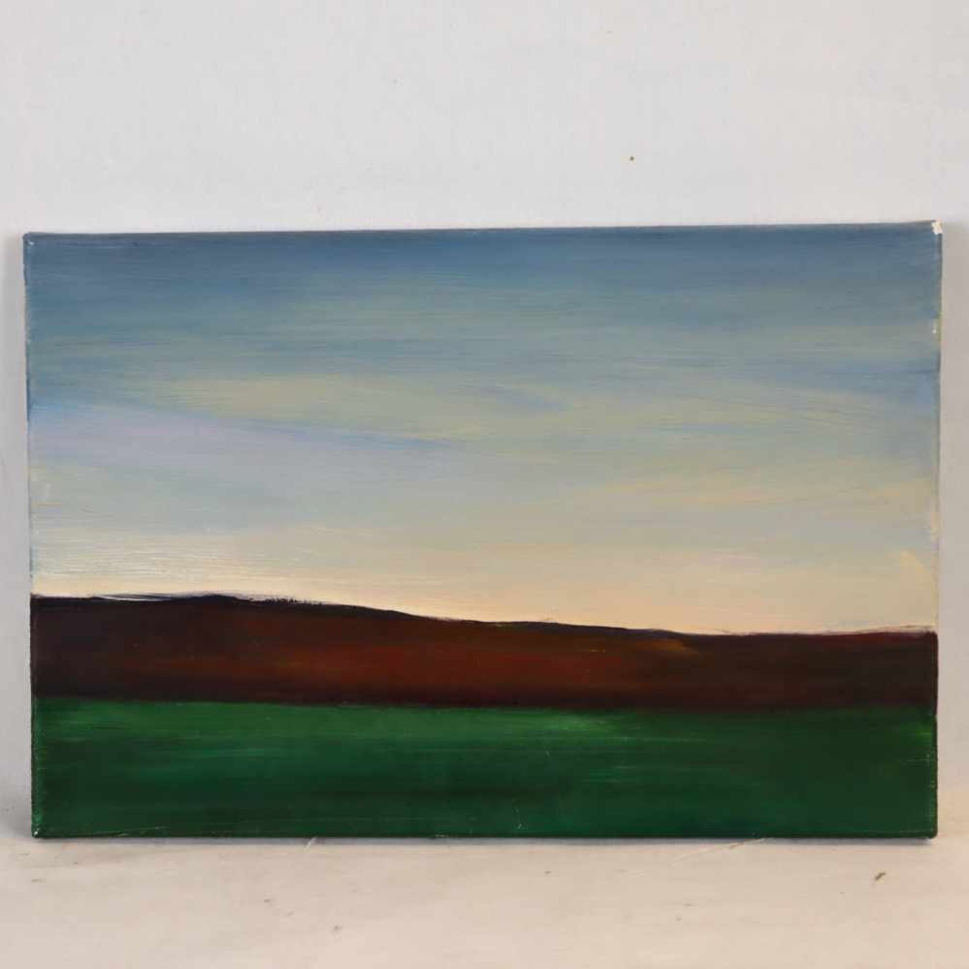 Sanders, Andrea (geb.1961 Rüsselsheim ) 2 x Hügellandschaft, Öl auf Leinwand, verso bezeichnet „ - Bild 3 aus 4