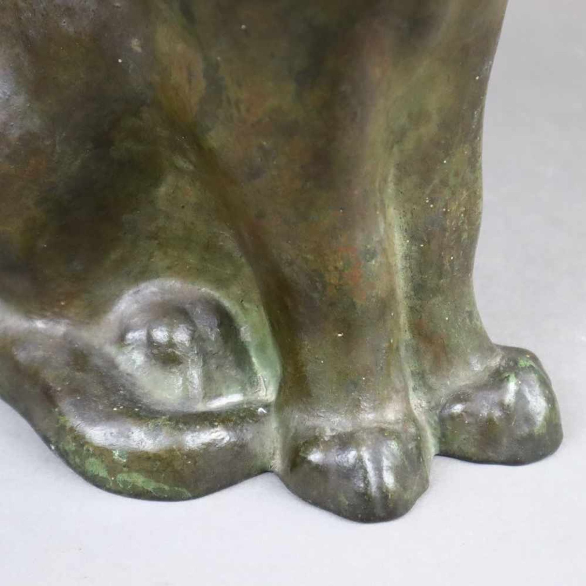 Cauer, Ed. (geb. 1905 - ?) - Sitzende Katze, Bronze, dunkel patiniert, naturalistische Darstellung - Bild 5 aus 8